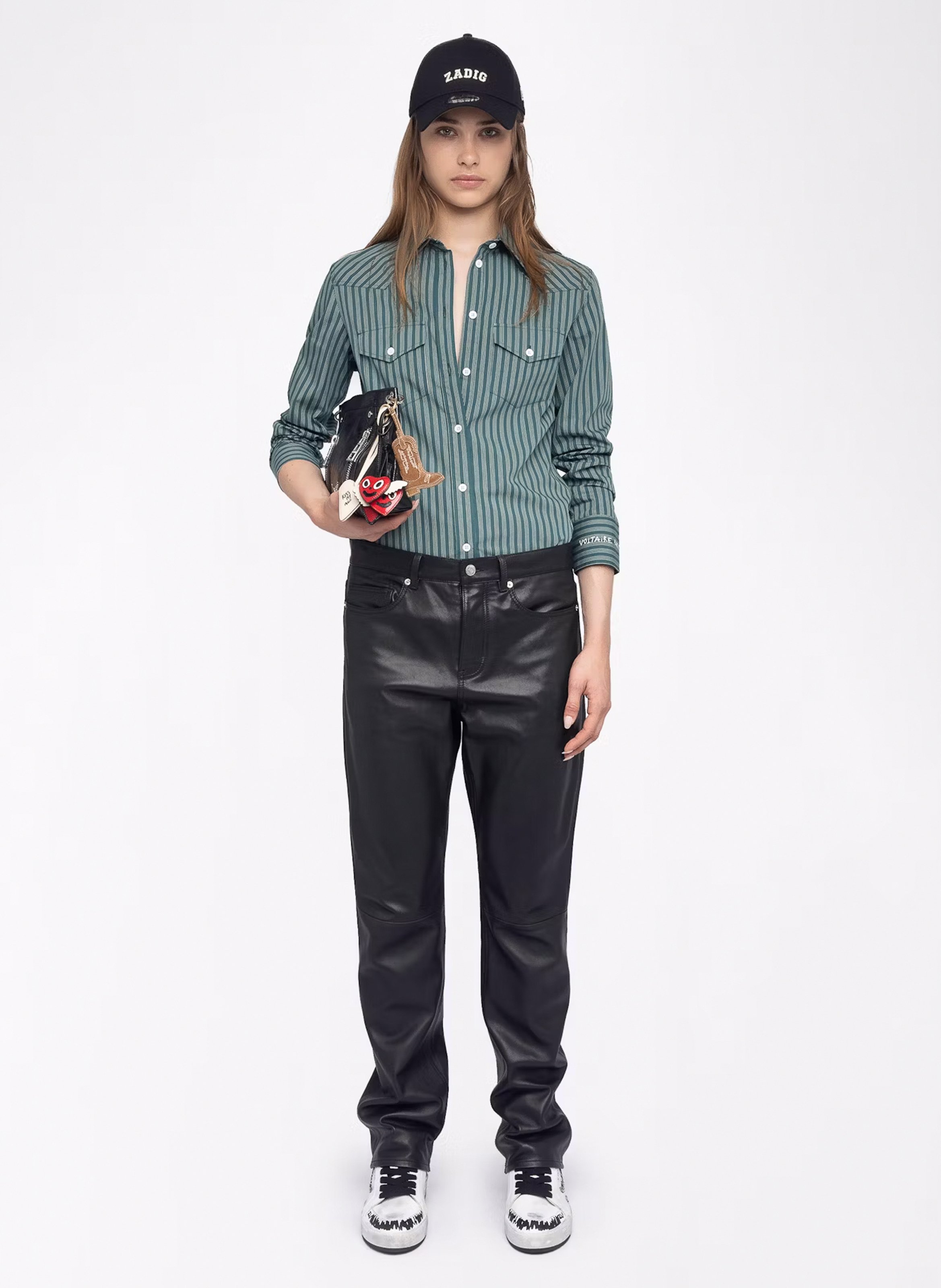 Chemise col classique en coton ZADIG&VOLTAIRE Vert