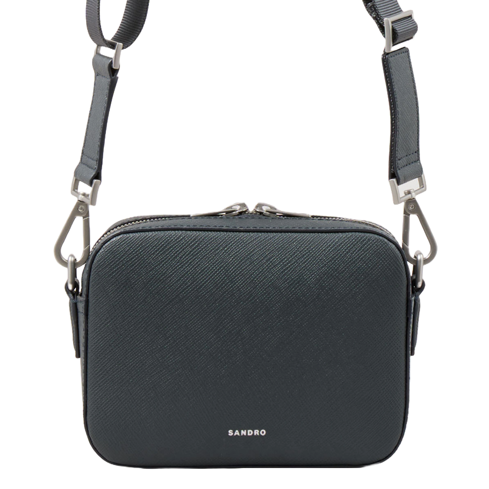 Sac bandoulière en cuir recyclé SANDRO Gris