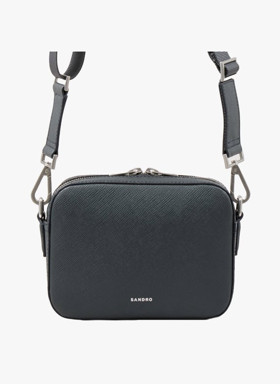 Sac bandoulière en cuir recyclé Minibag hook Acier Sandro Homme