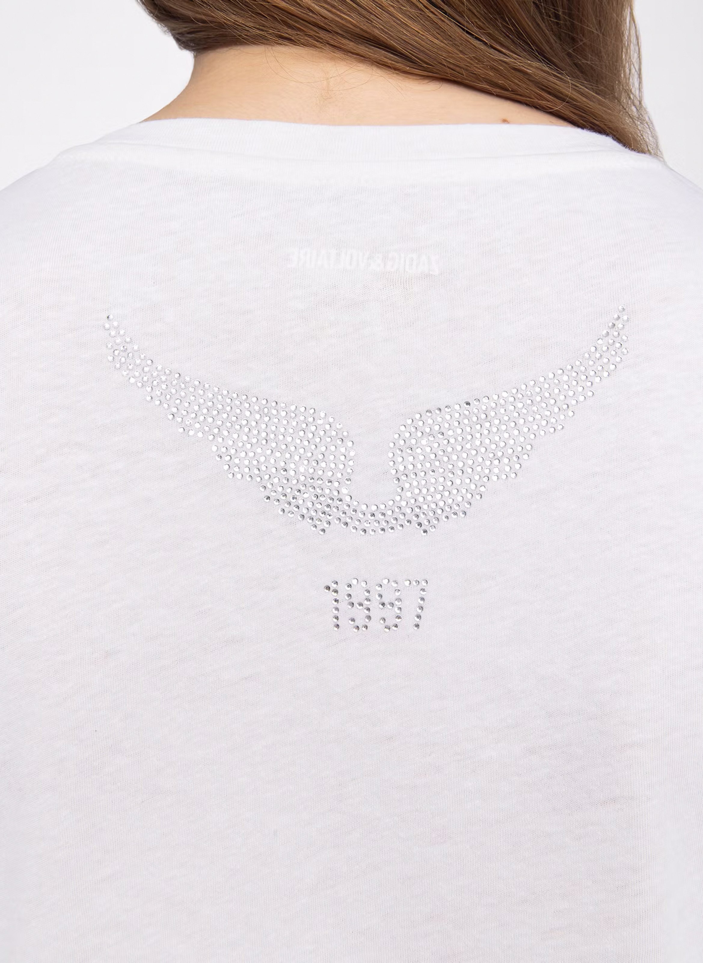 Round-neck diamanté T-shirt ZADIG&VOLTAIRE White