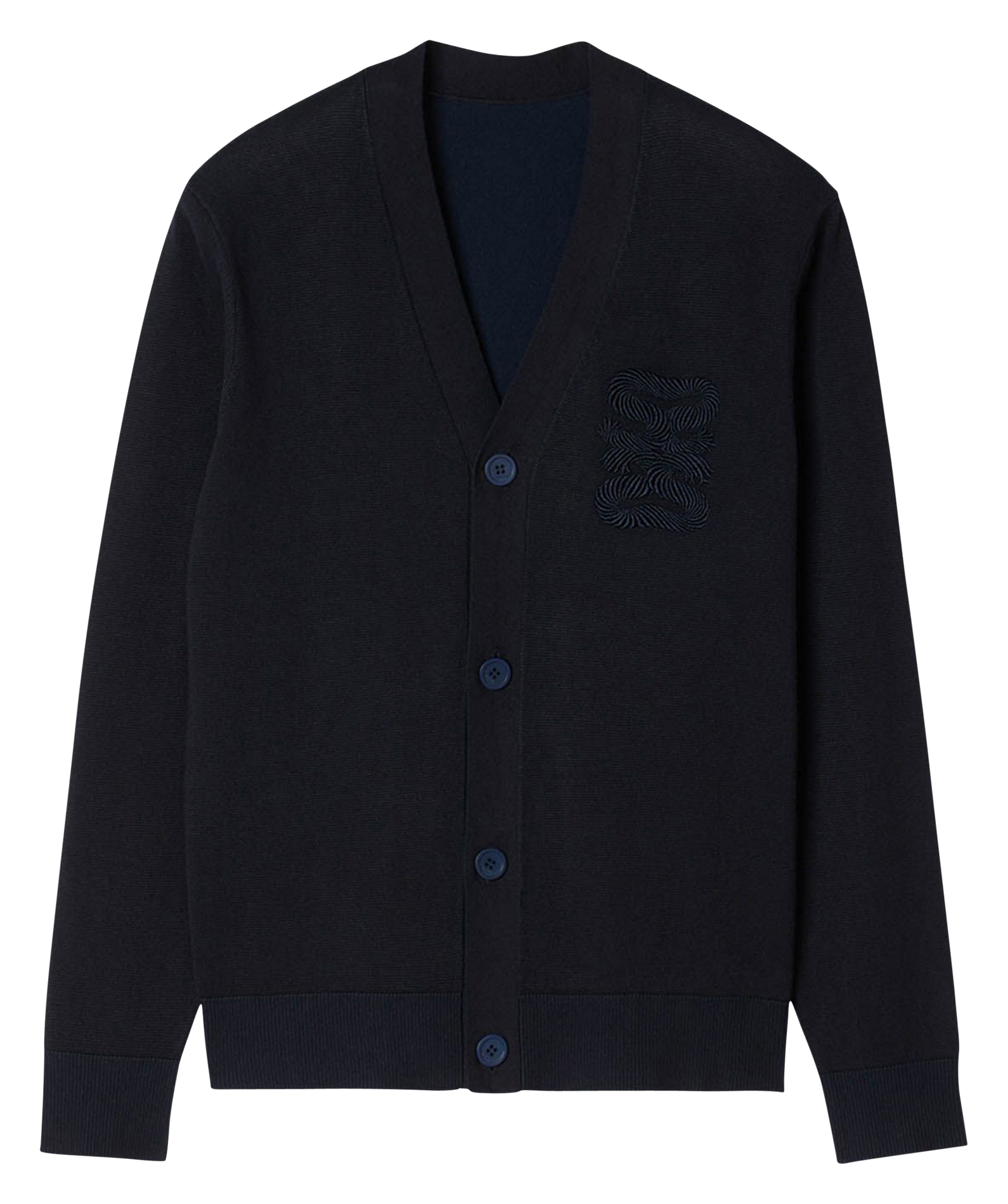 V-hals cardigan met knoopsluiting in effen kleur SANDRO Blauw