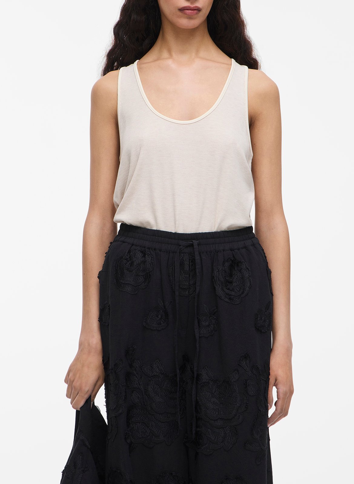 Bedrucktes Viskose-Top ROUGE EDIT Beige