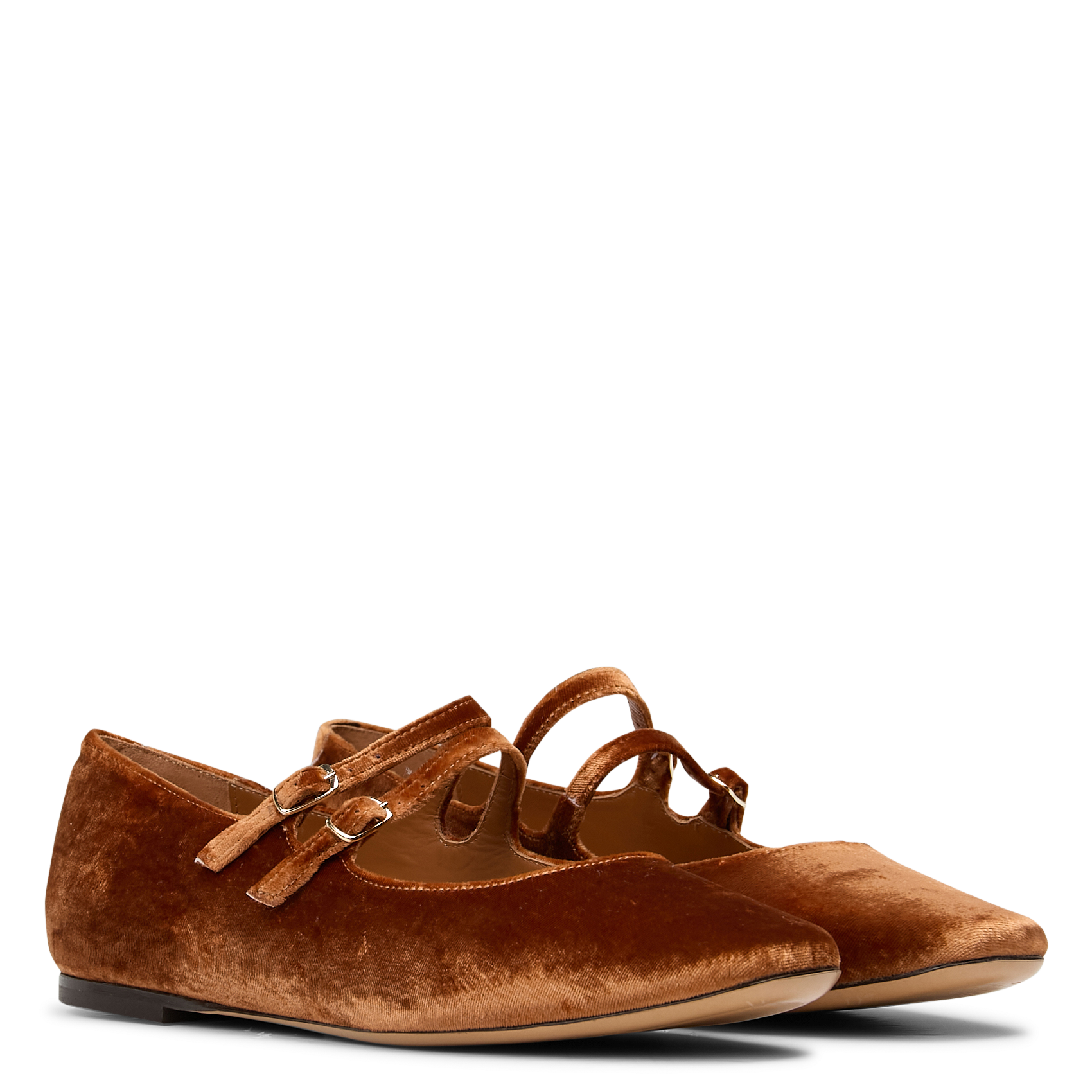 Silk ballerina flats RIVECOUR Brown