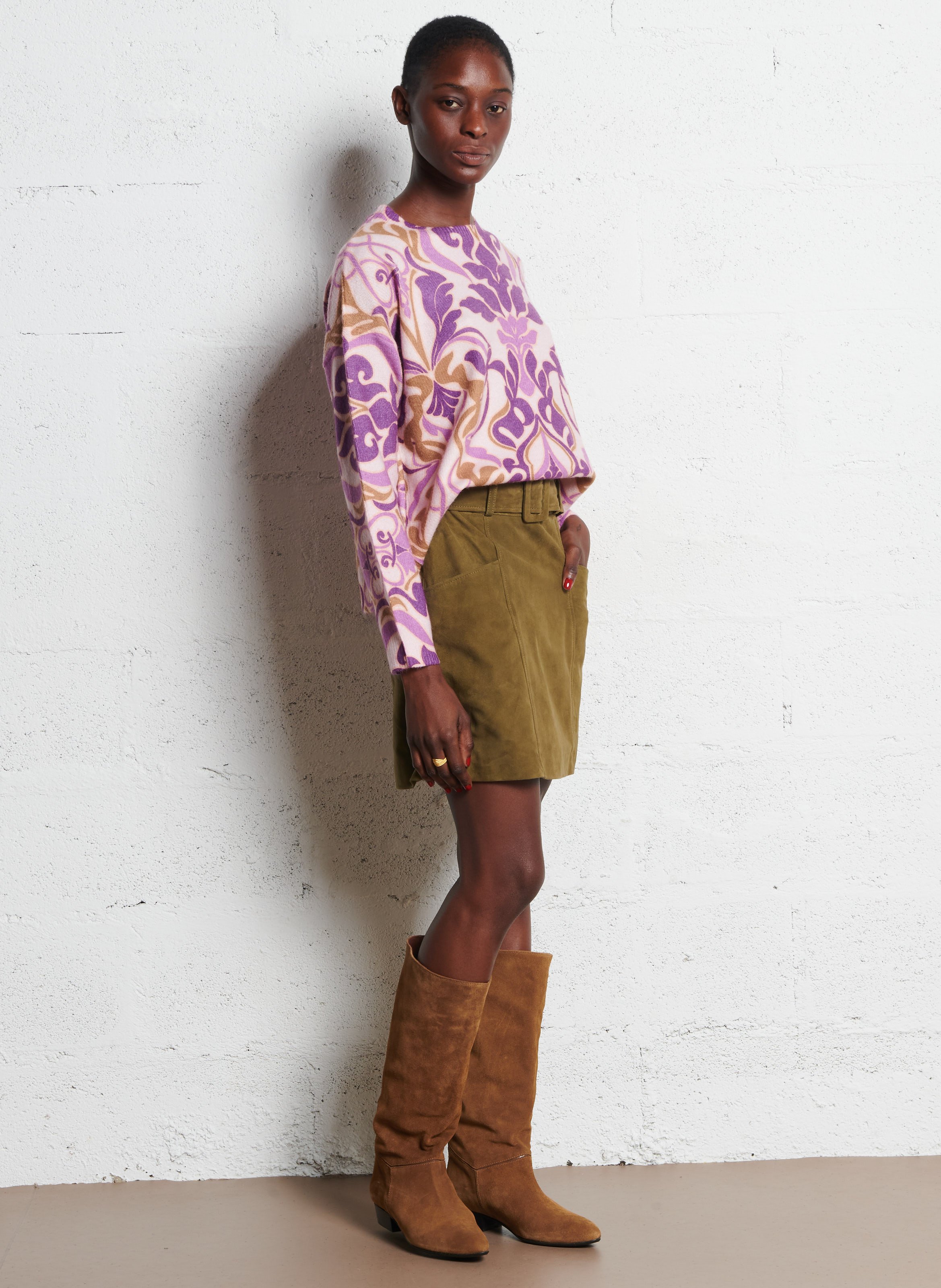 Round-neck printed sweater LA PETITE ETOILE Purple