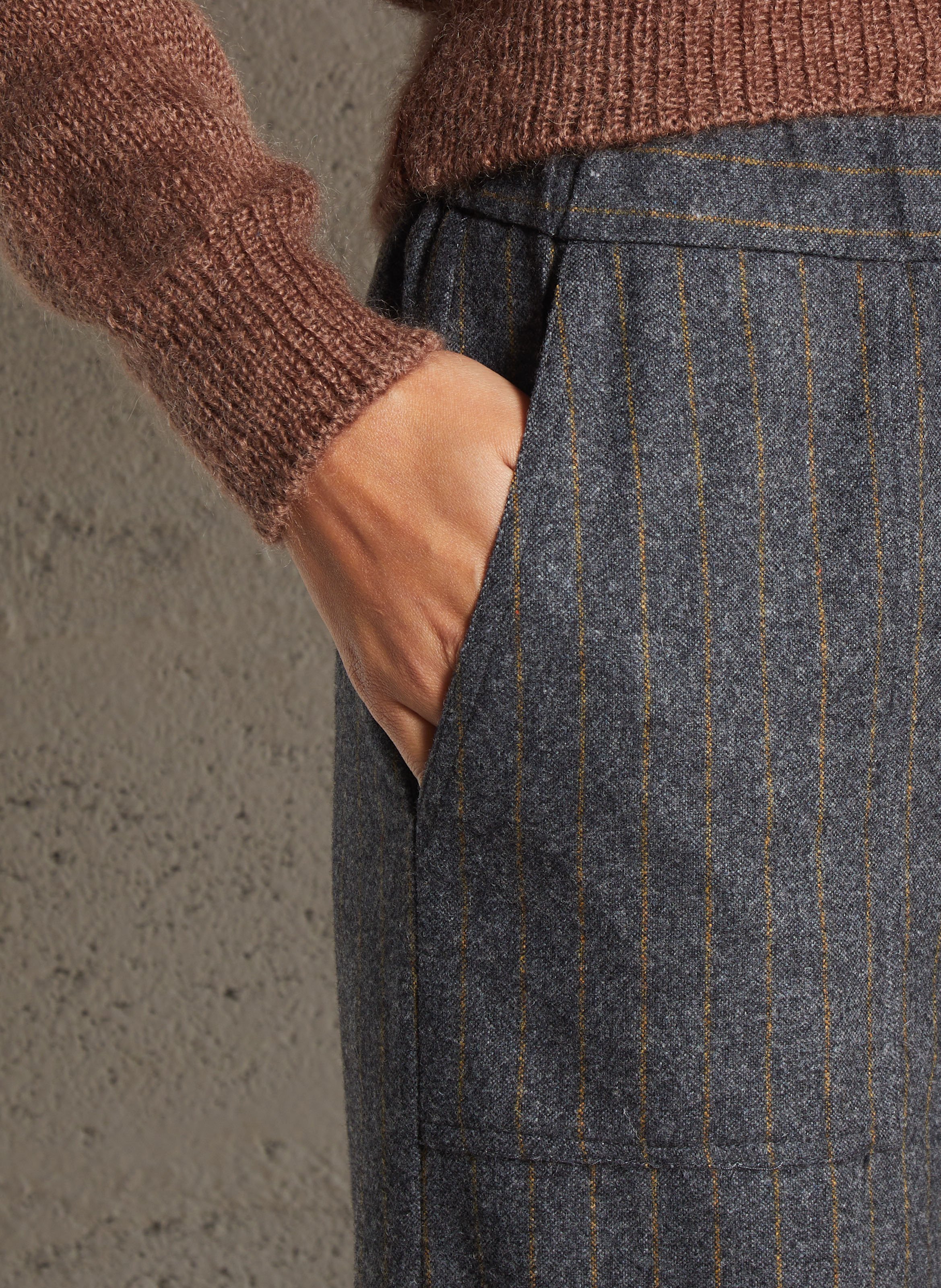 Wide leg wool blend trousers DIEGA Yellow