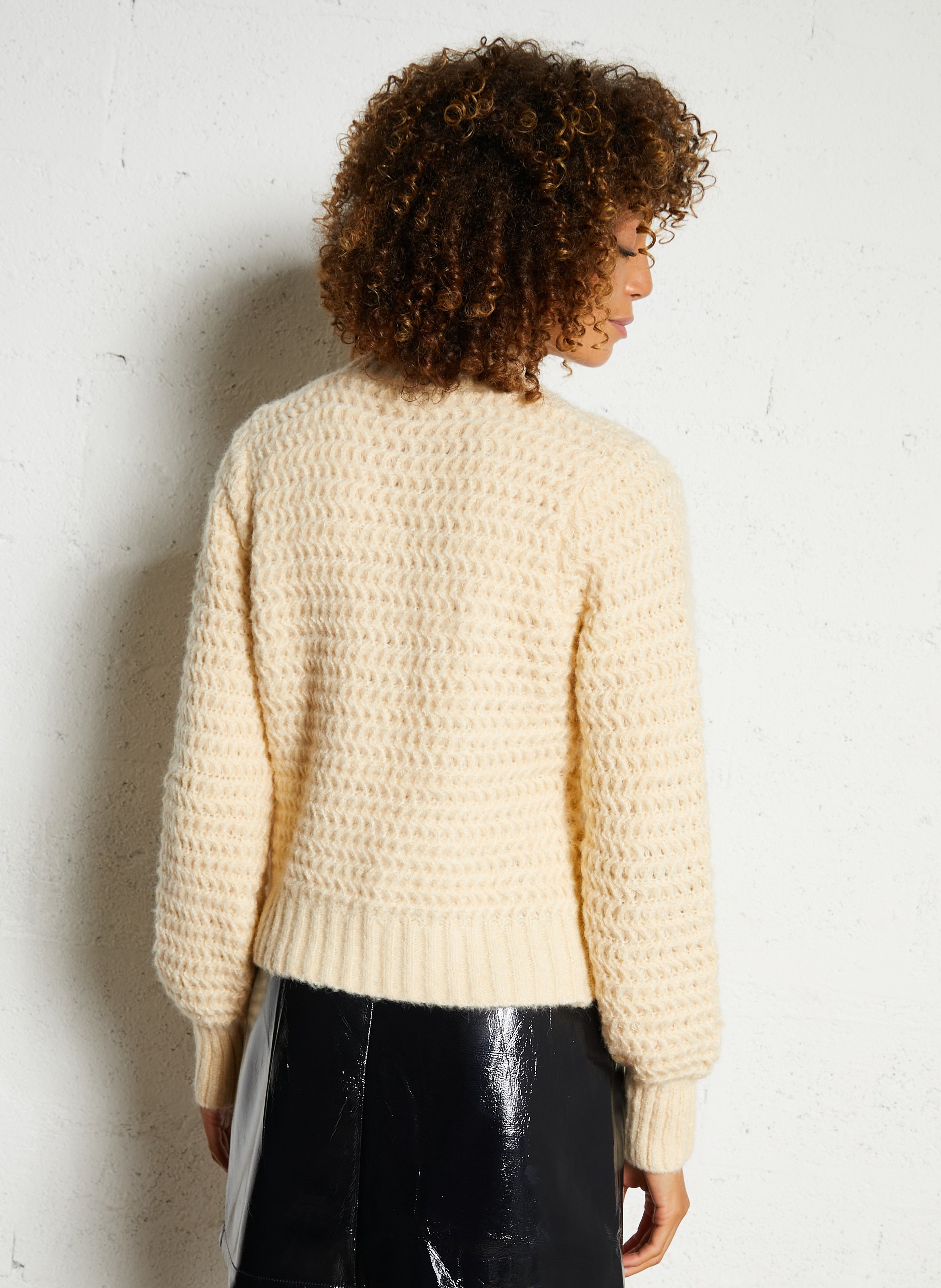 Pull droit col montant uni  SEE U SOON Blanc