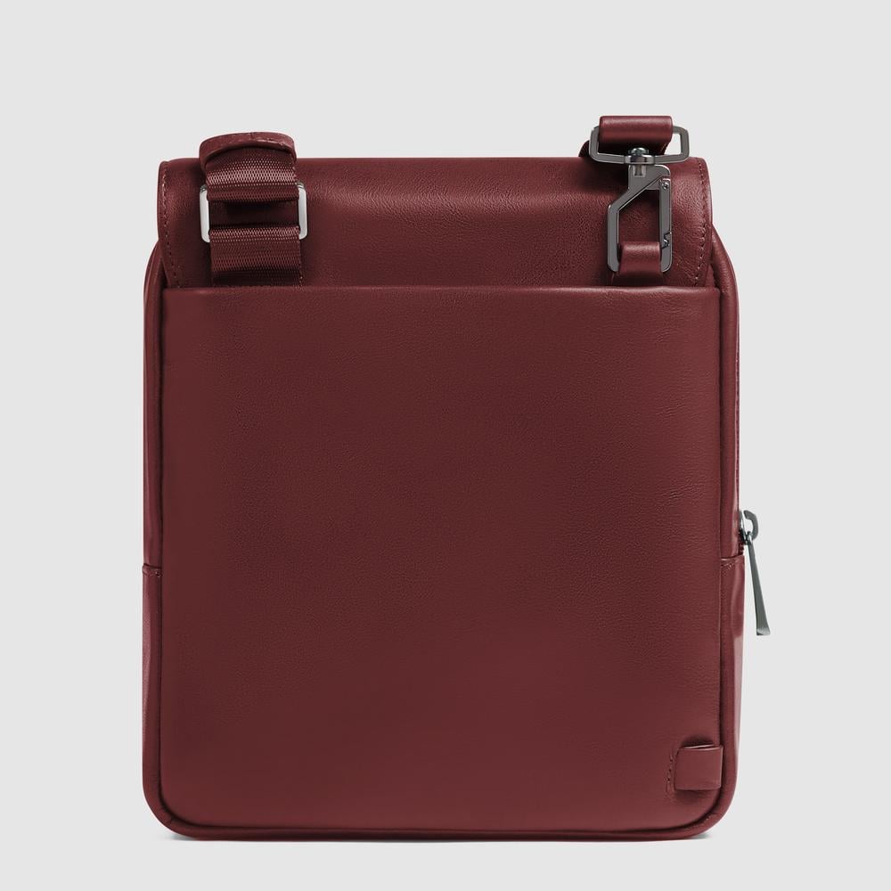 Men's flapover leather iPad® bag with RFID protection PIQUADRO Brown