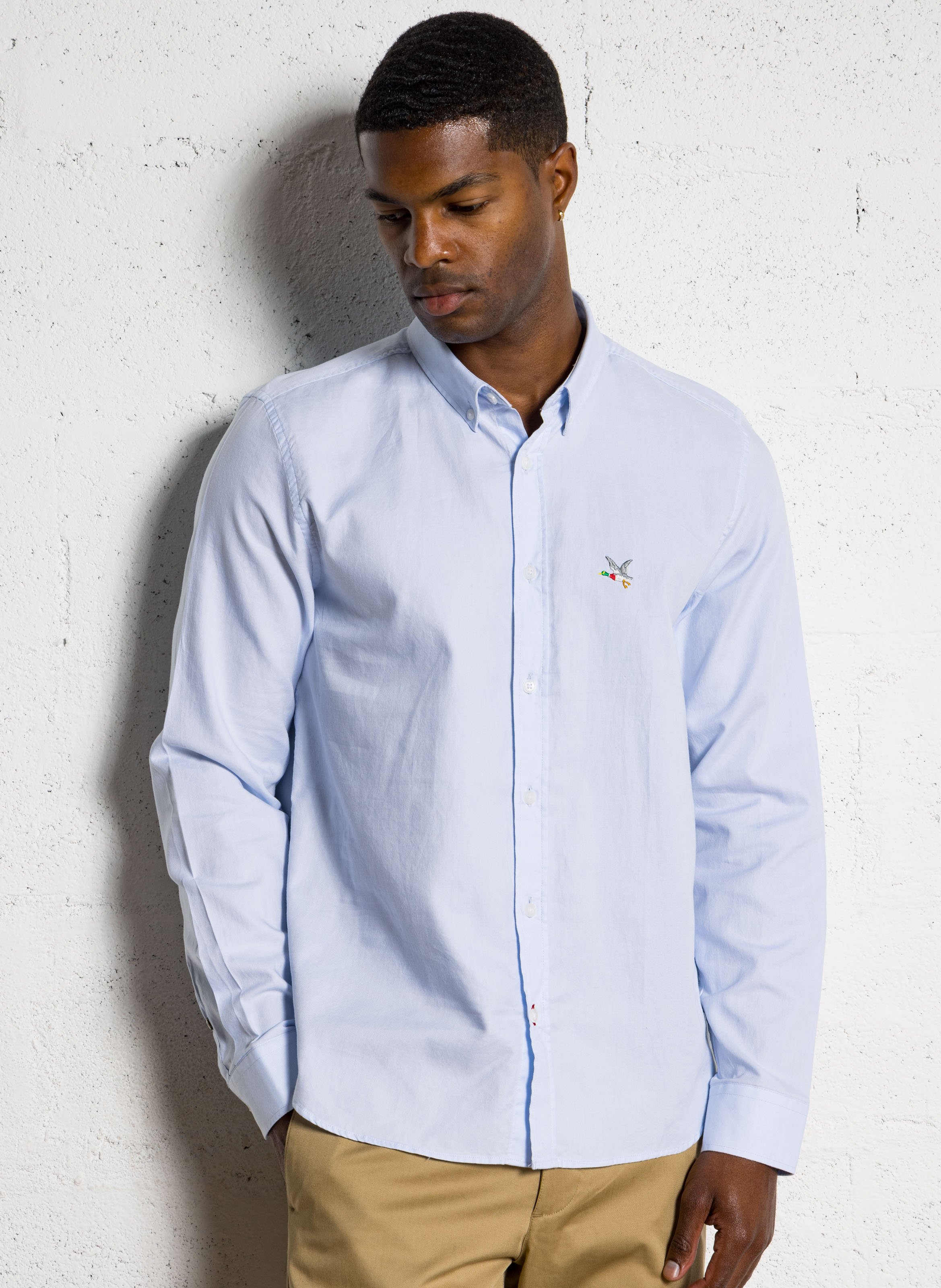 Chemise col américain en coton CHEVIGNON Bleu