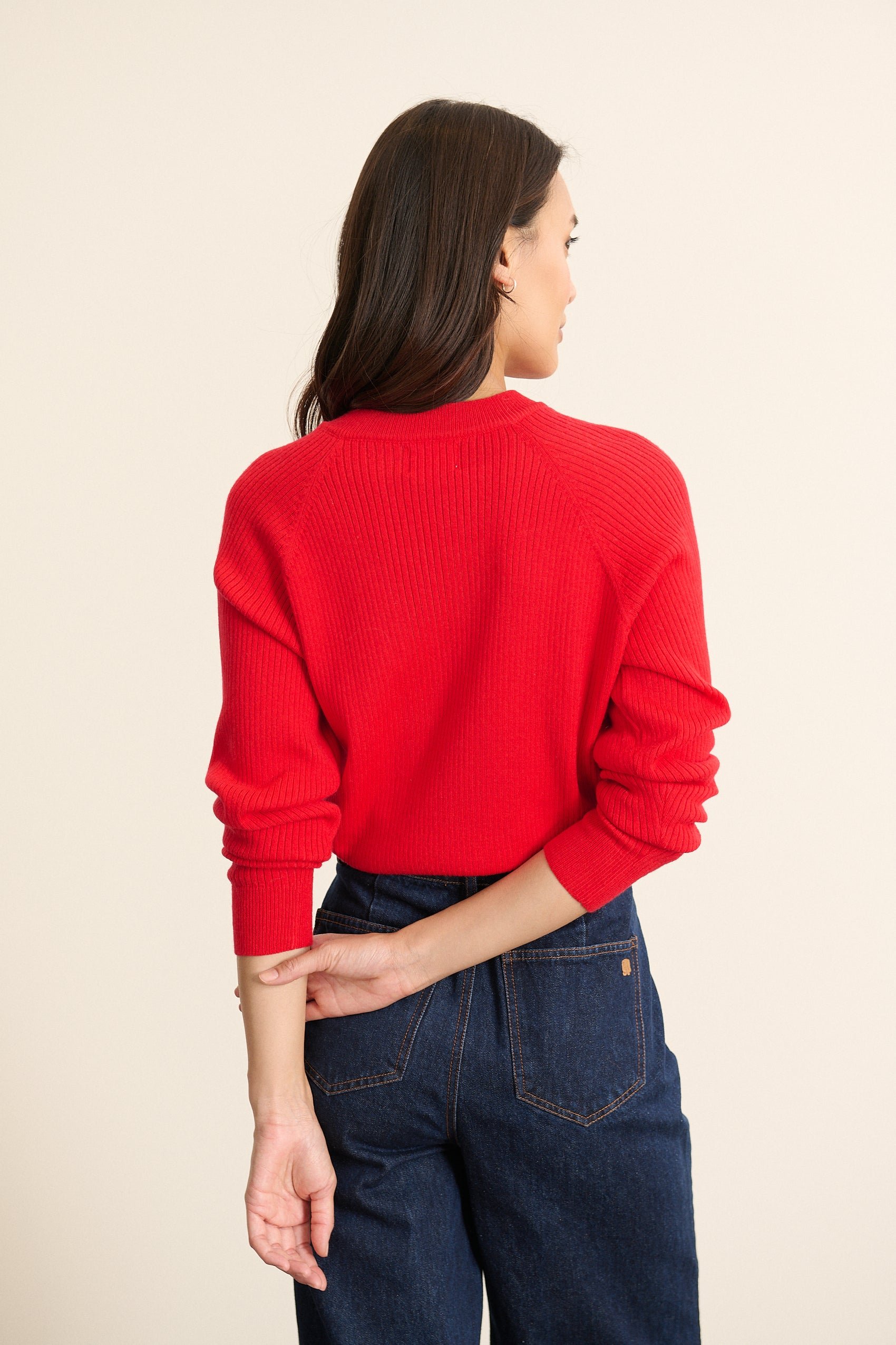 Long-sleeved button-up cardigan GARANCE PARIS Red