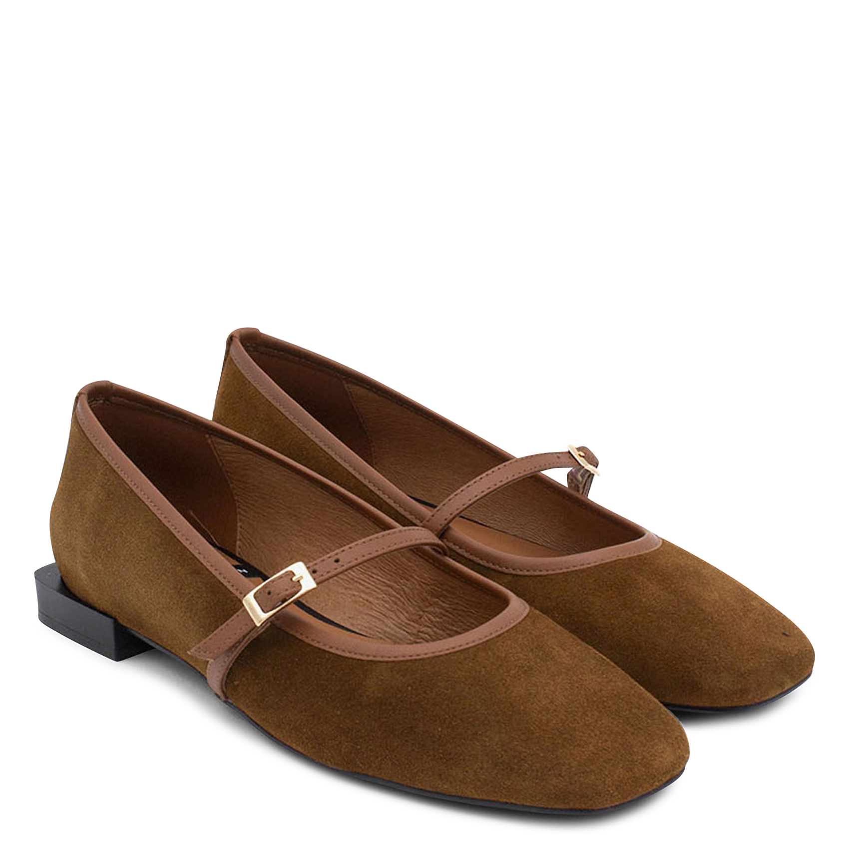 Suede ballet pumps ANGEL ALARCON Brown