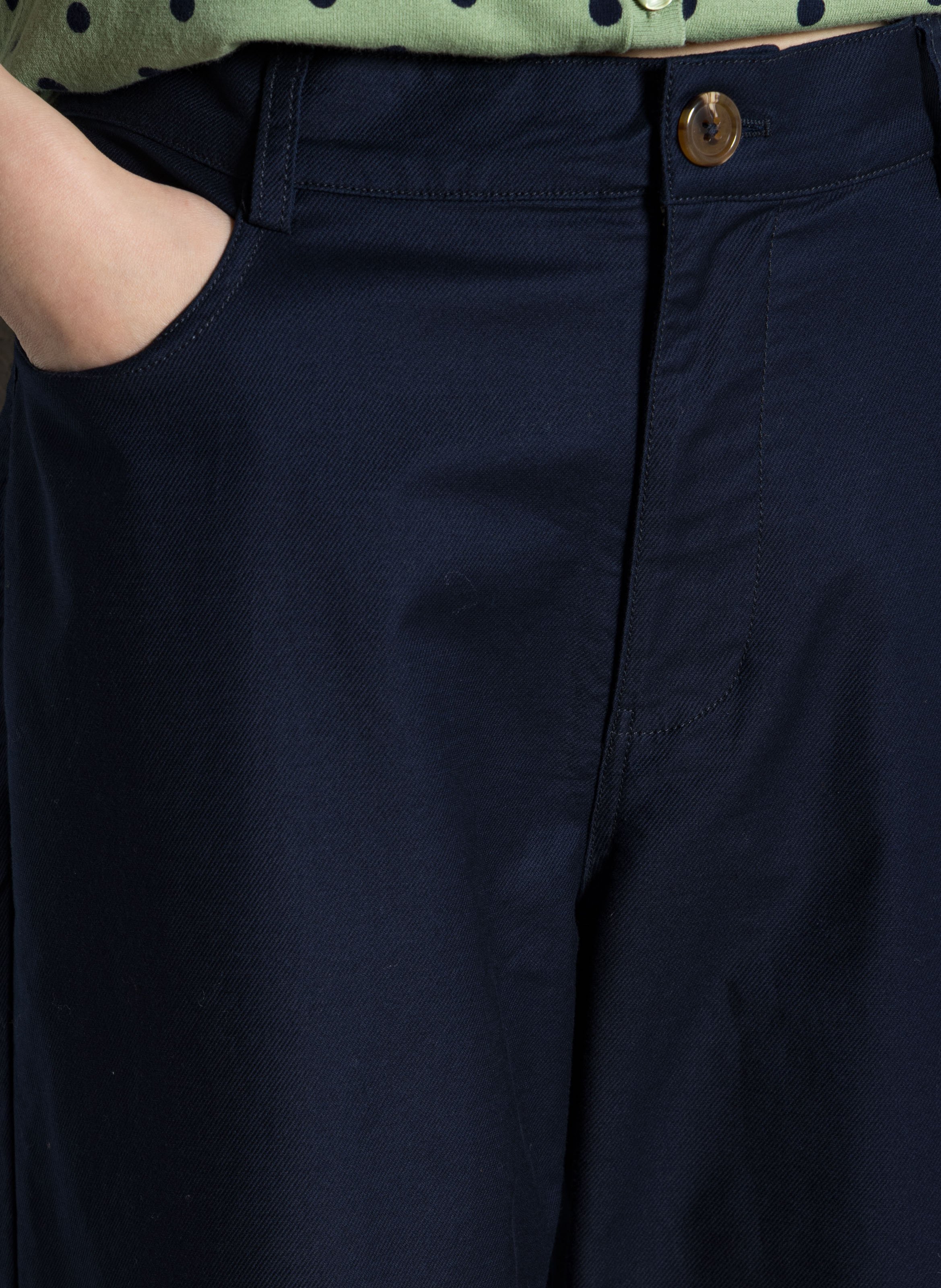 Pantalon droit en coton mélangé NICE THINGS Bleu