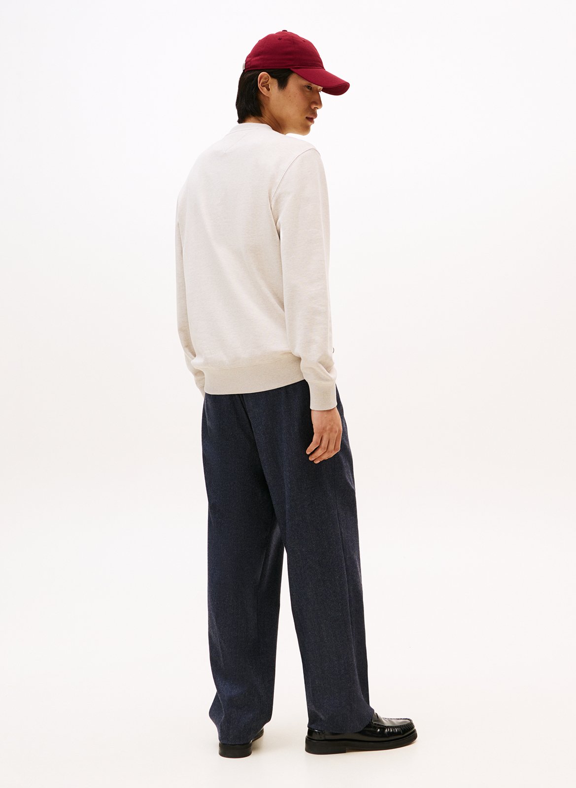 Sweat oversize col rond en coton TOMMY HILFIGER Beige