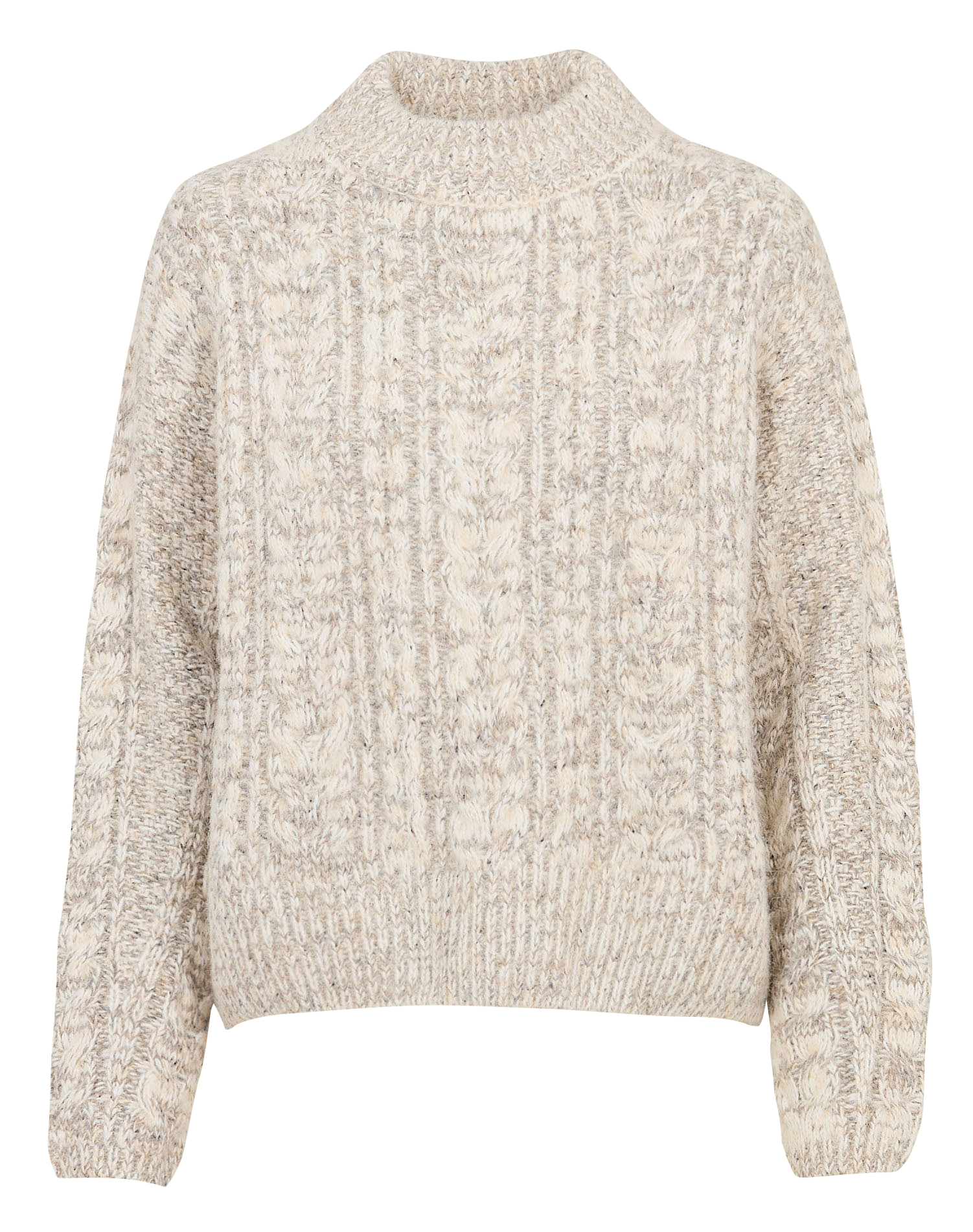 Pull ample col montant en maille chinée  MAISON 123 Beige