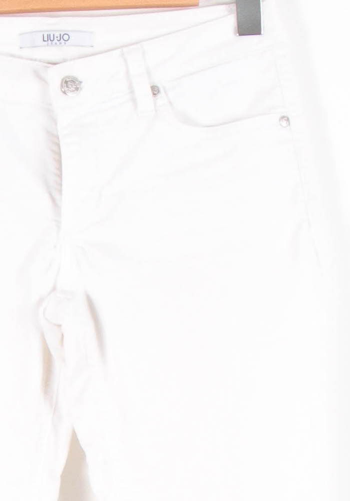 Cropped slim jeans with studs LIU JO - SECONDE MAIN White