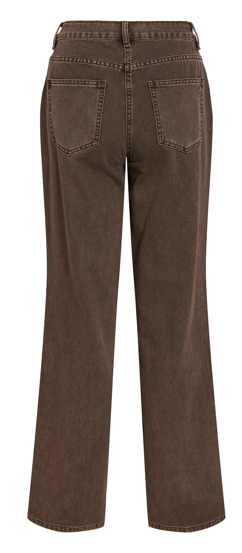 Jean droit en coton et coton recyclé ROUGE EDIT Marron