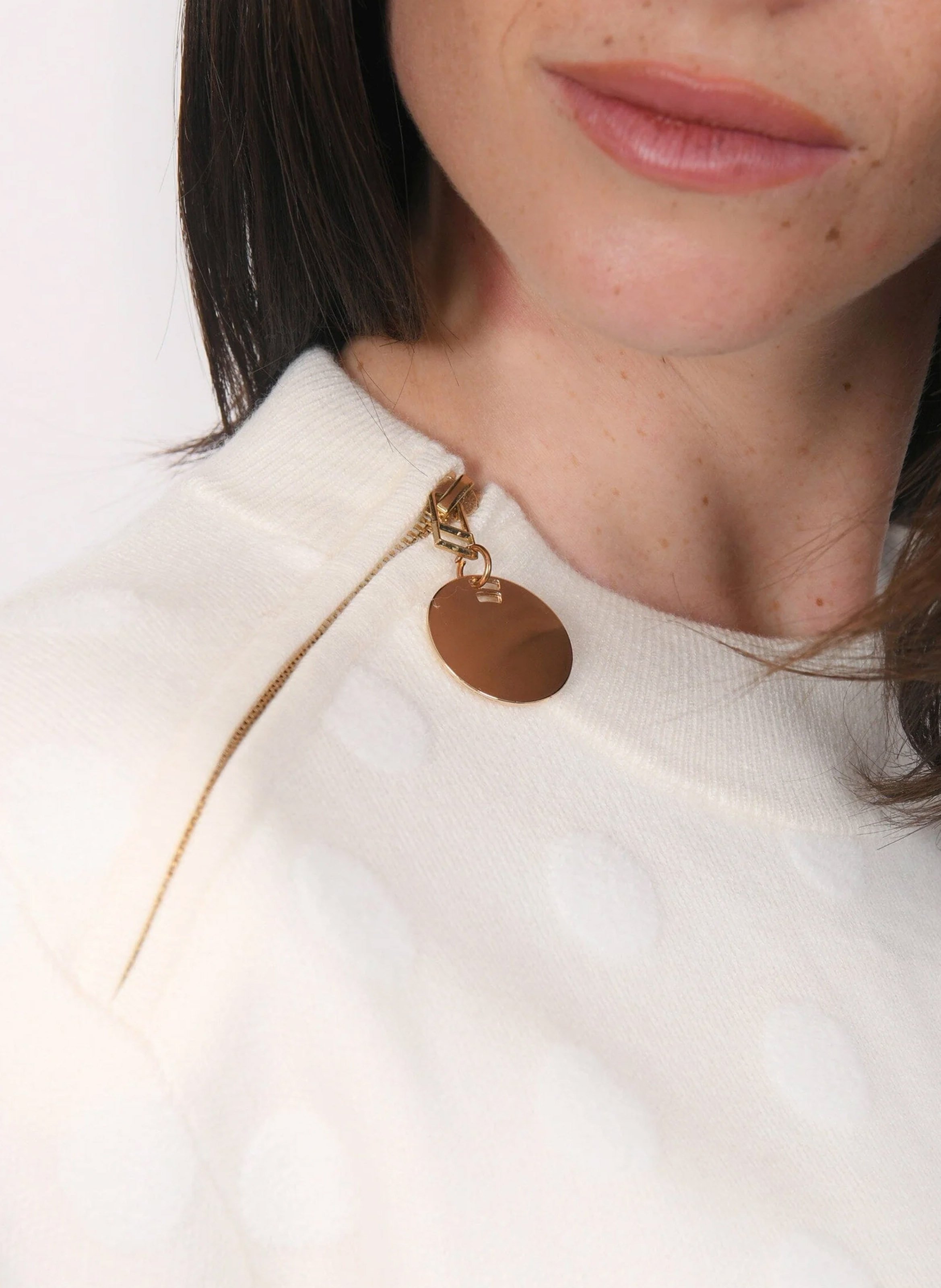 Pull oversize col rond  KOOKAI Blanc