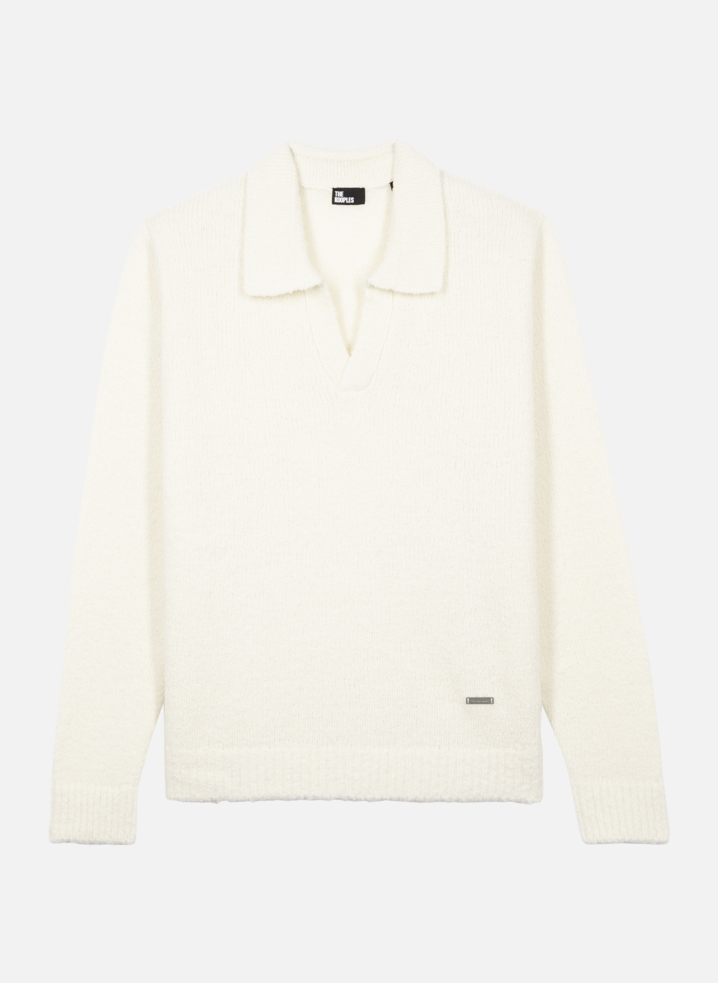 Plain long-sleeved sweater with lace-up neckline THE KOOPLES Beige