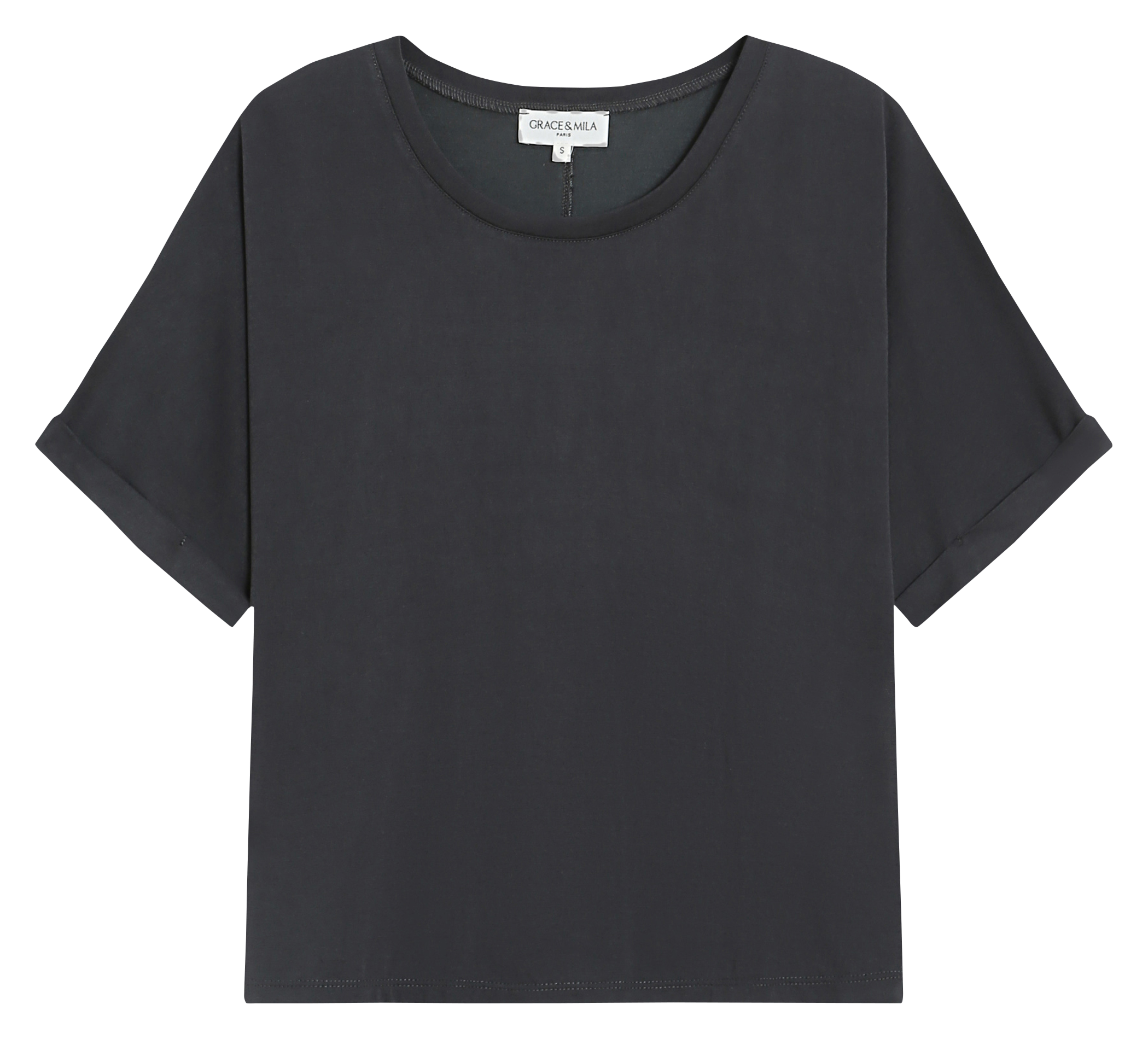 Tee-shirt col rond GRACE ET MILA Noir