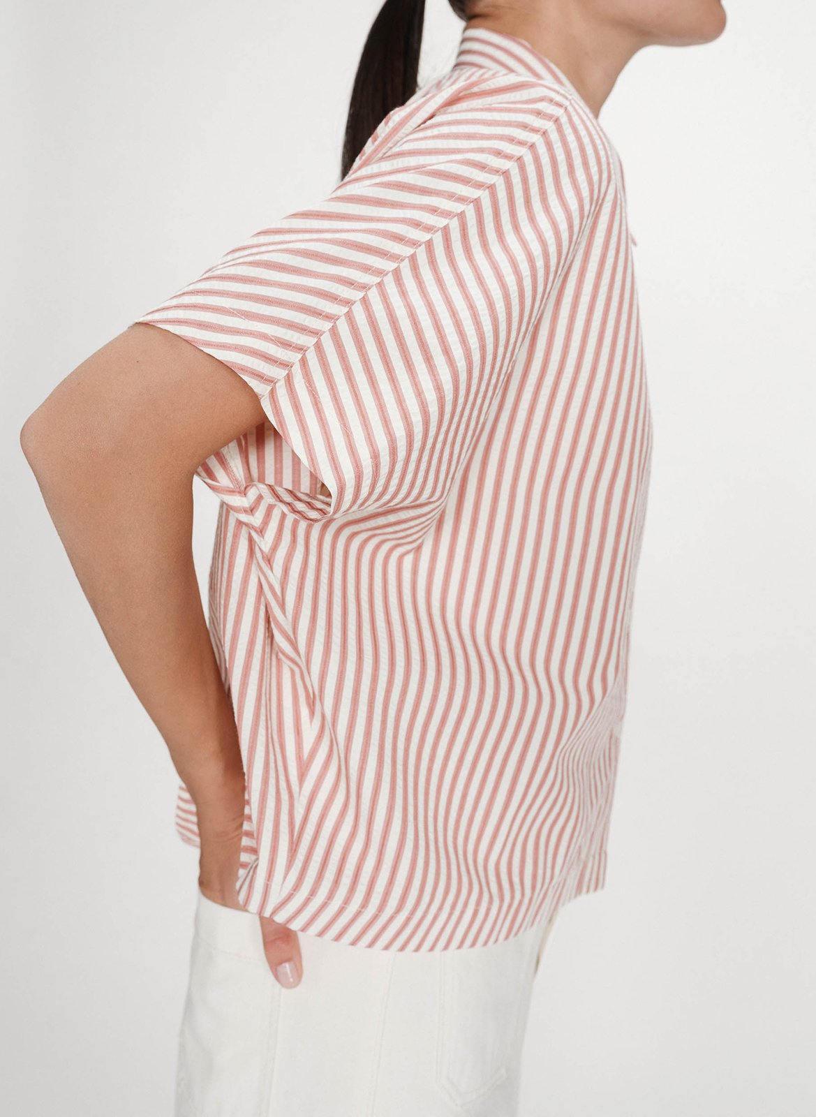 Chemise col classique en coton mélangé GRACE ET MILA Rose