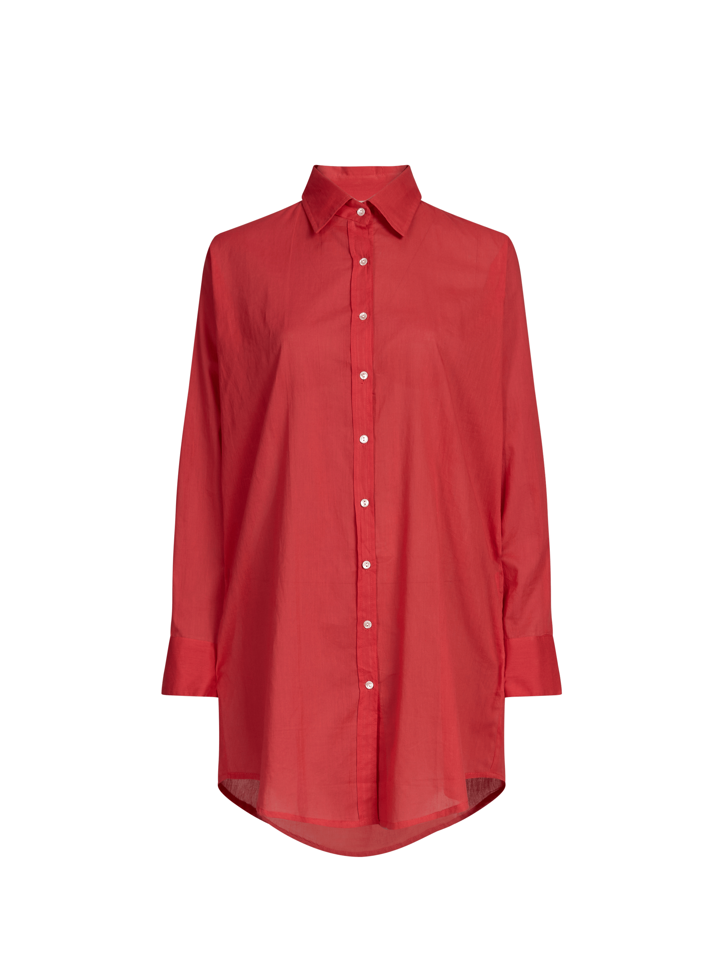 Chemise oversize col classique en coton SAISON 1865 Rouge