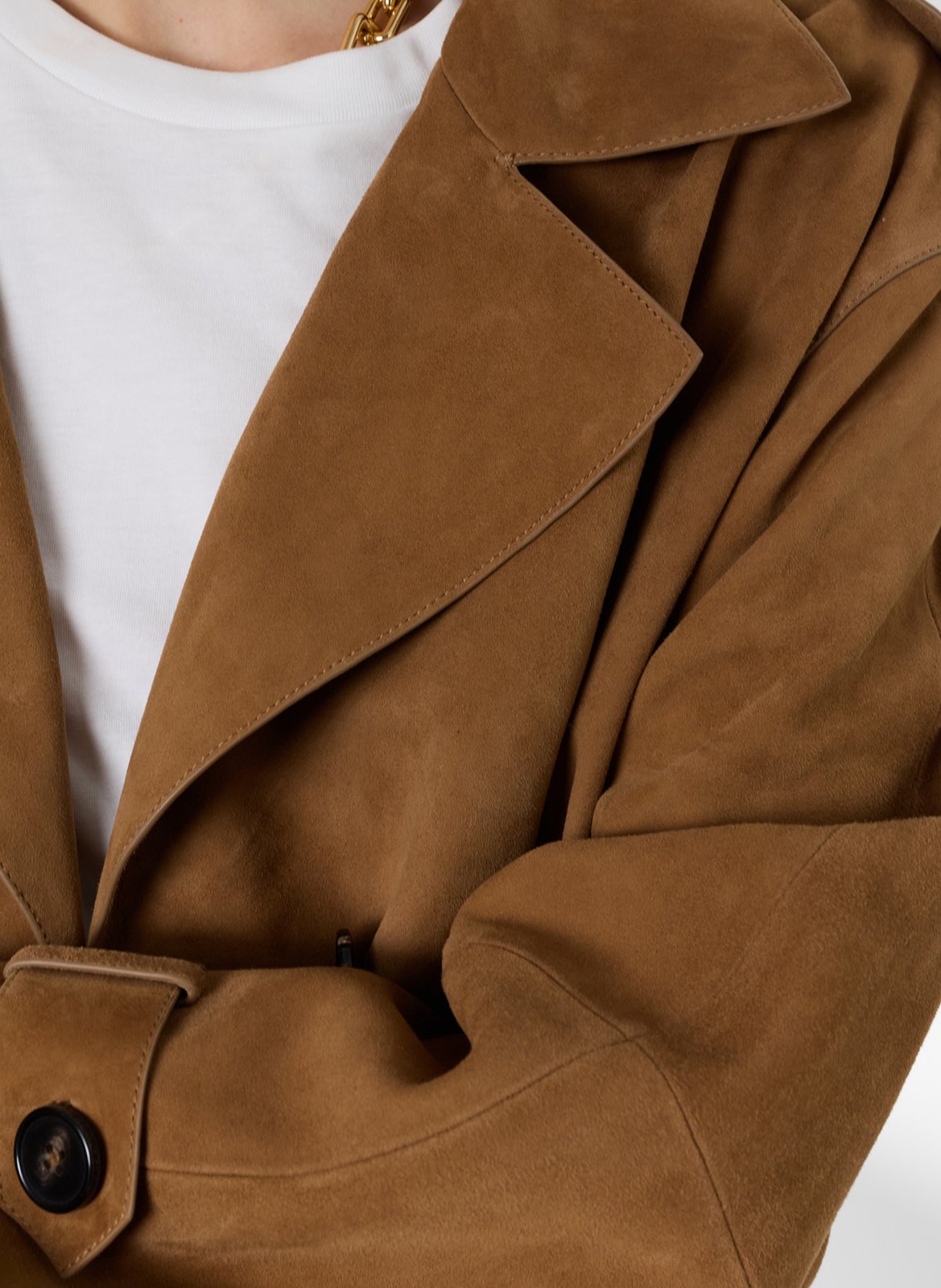 Leather trench coat with tailored collar GERARD DAREL Brown