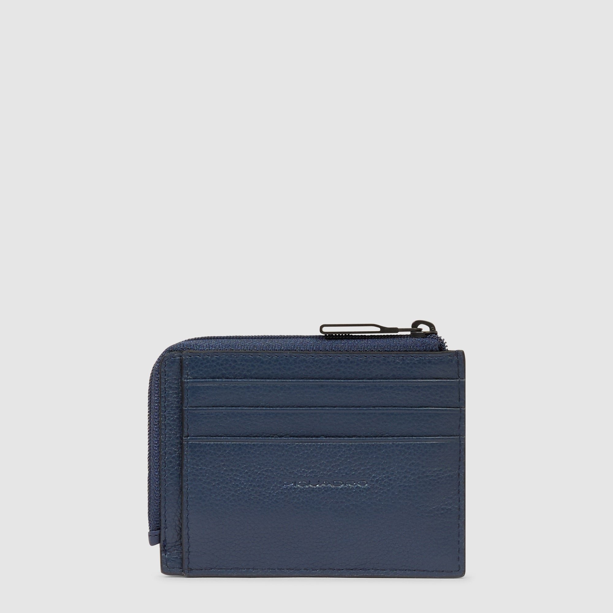 Leather coin purse PIQUADRO Blue