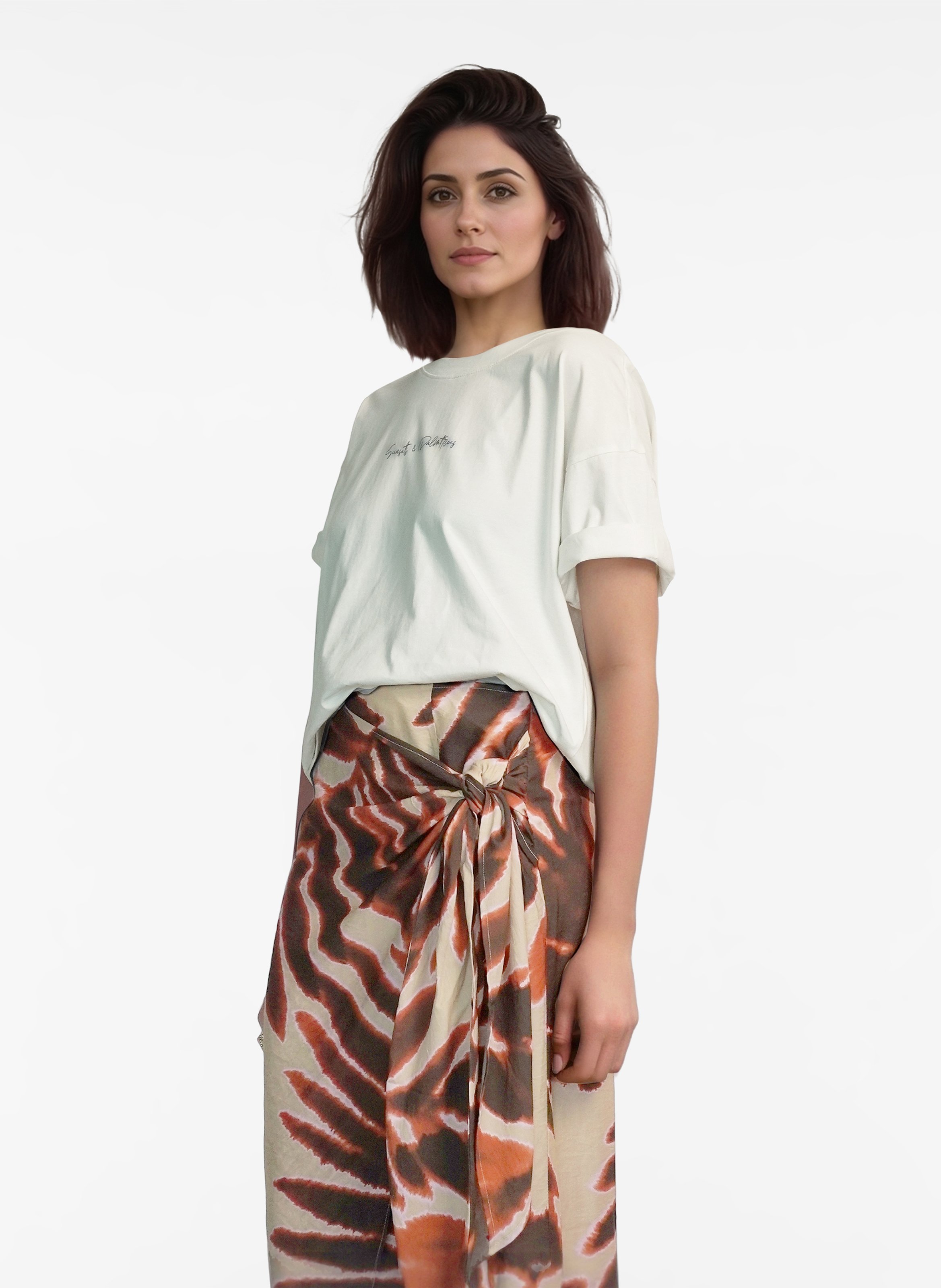 Round-neck organic cotton T-shirt VILA White