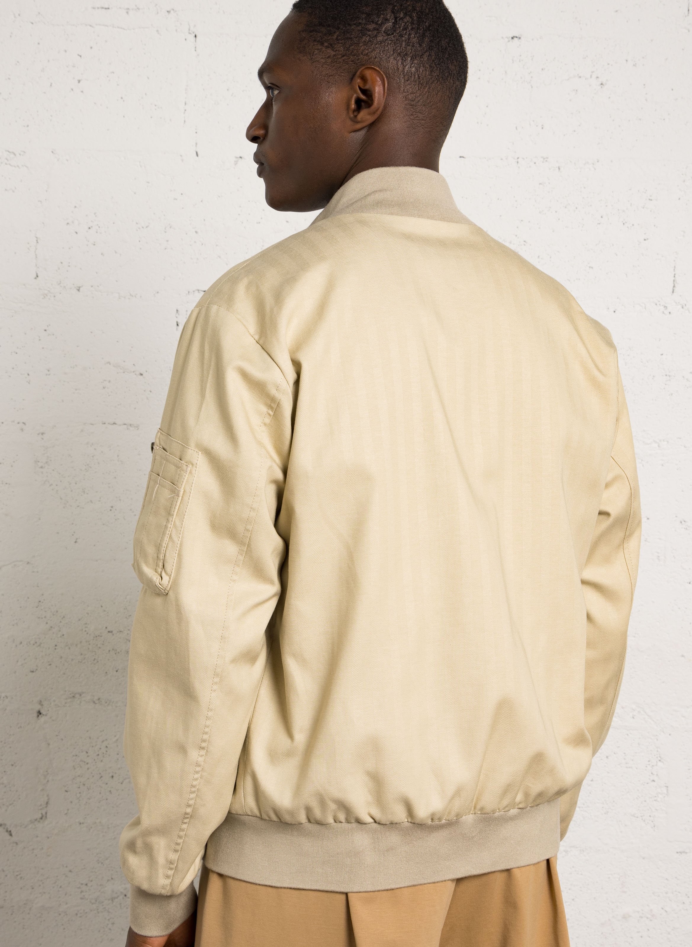 Chaqueta recta cuello alto BOMBERS ORIGINAL Beige