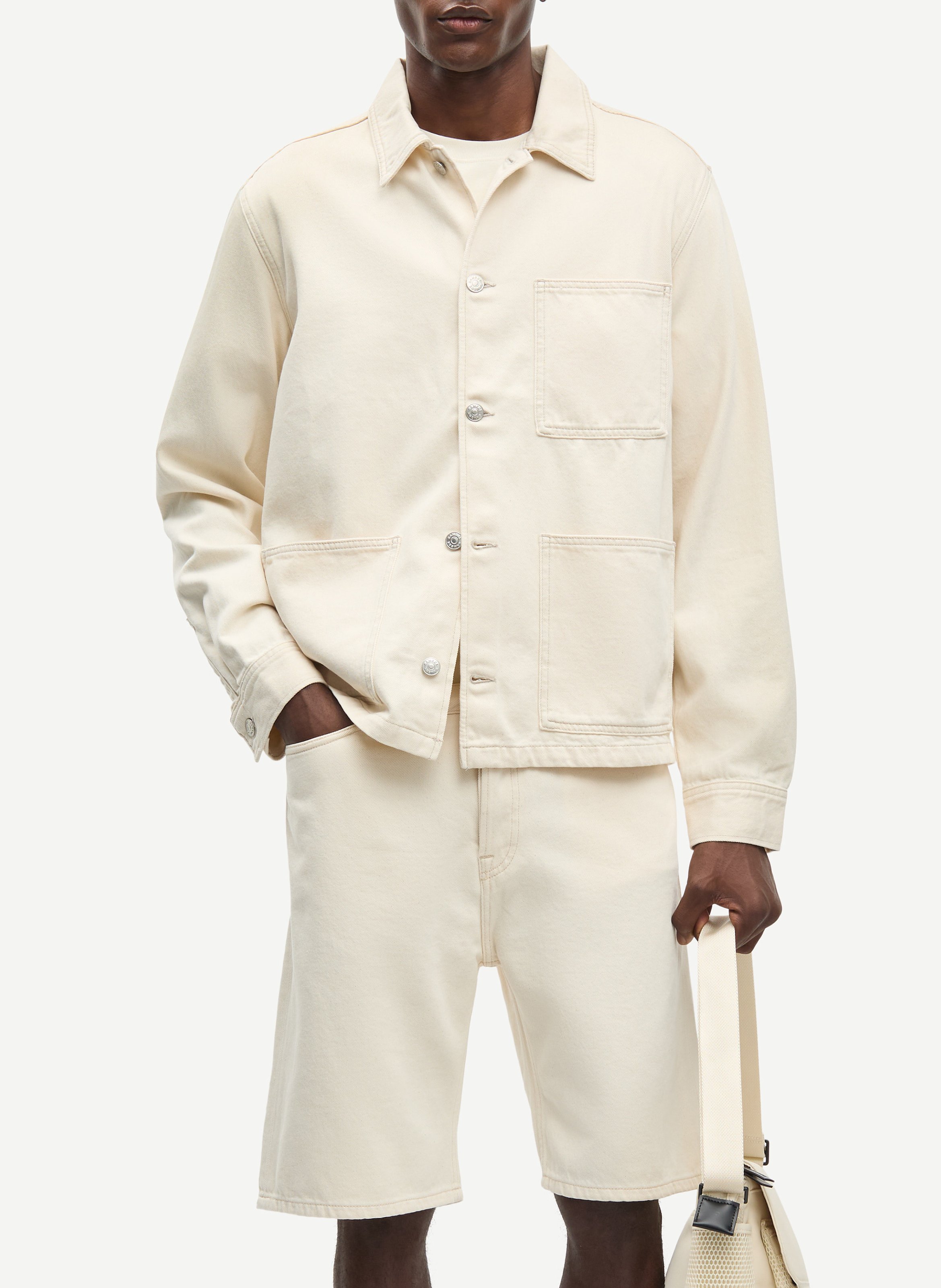 Surchemise col classique en coton bio SAMSOE SAMSOE Blanc