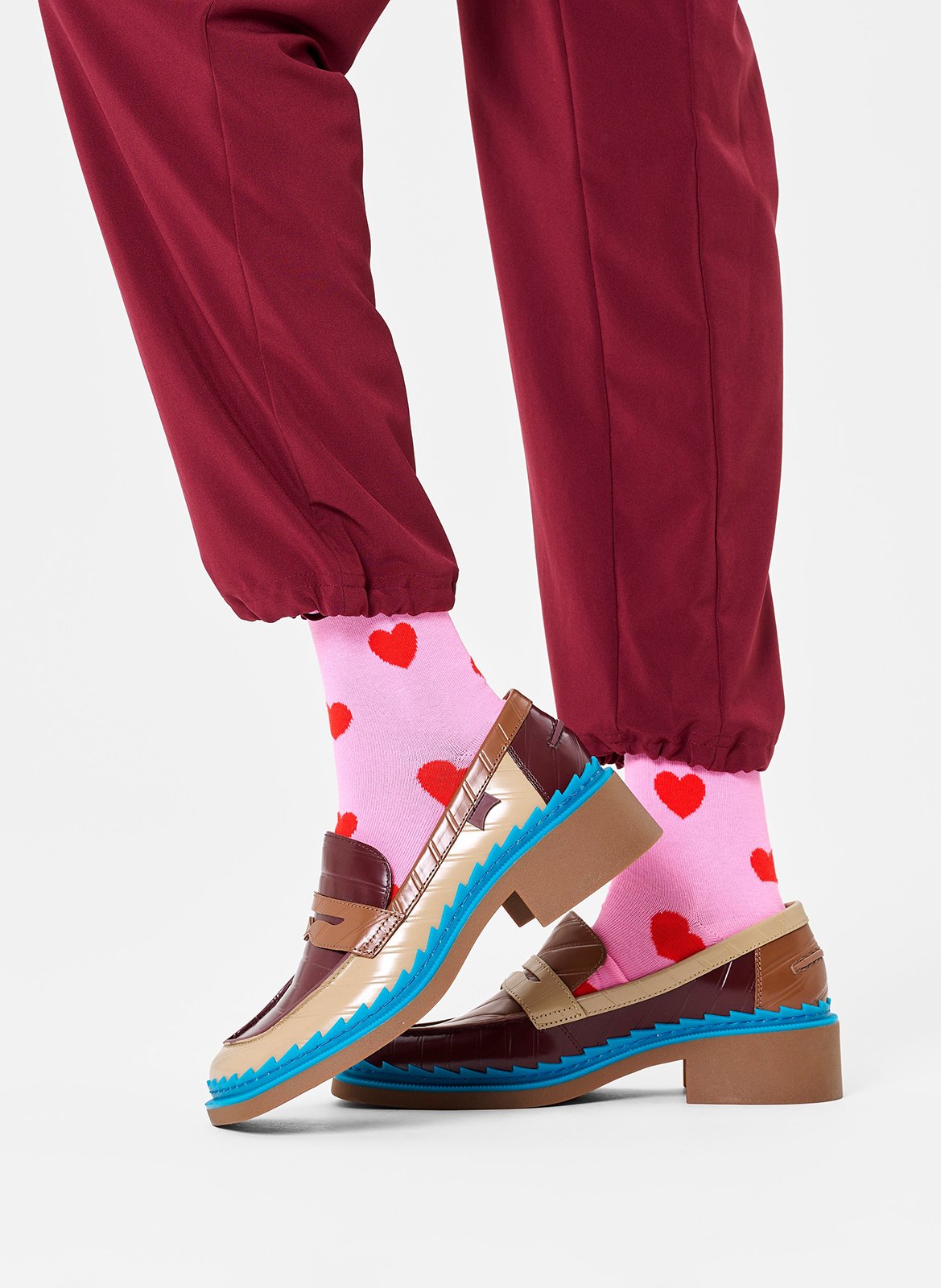 Lange Socken aus Baumwoll-Mix mit Print HAPPY SOCKS Rosa