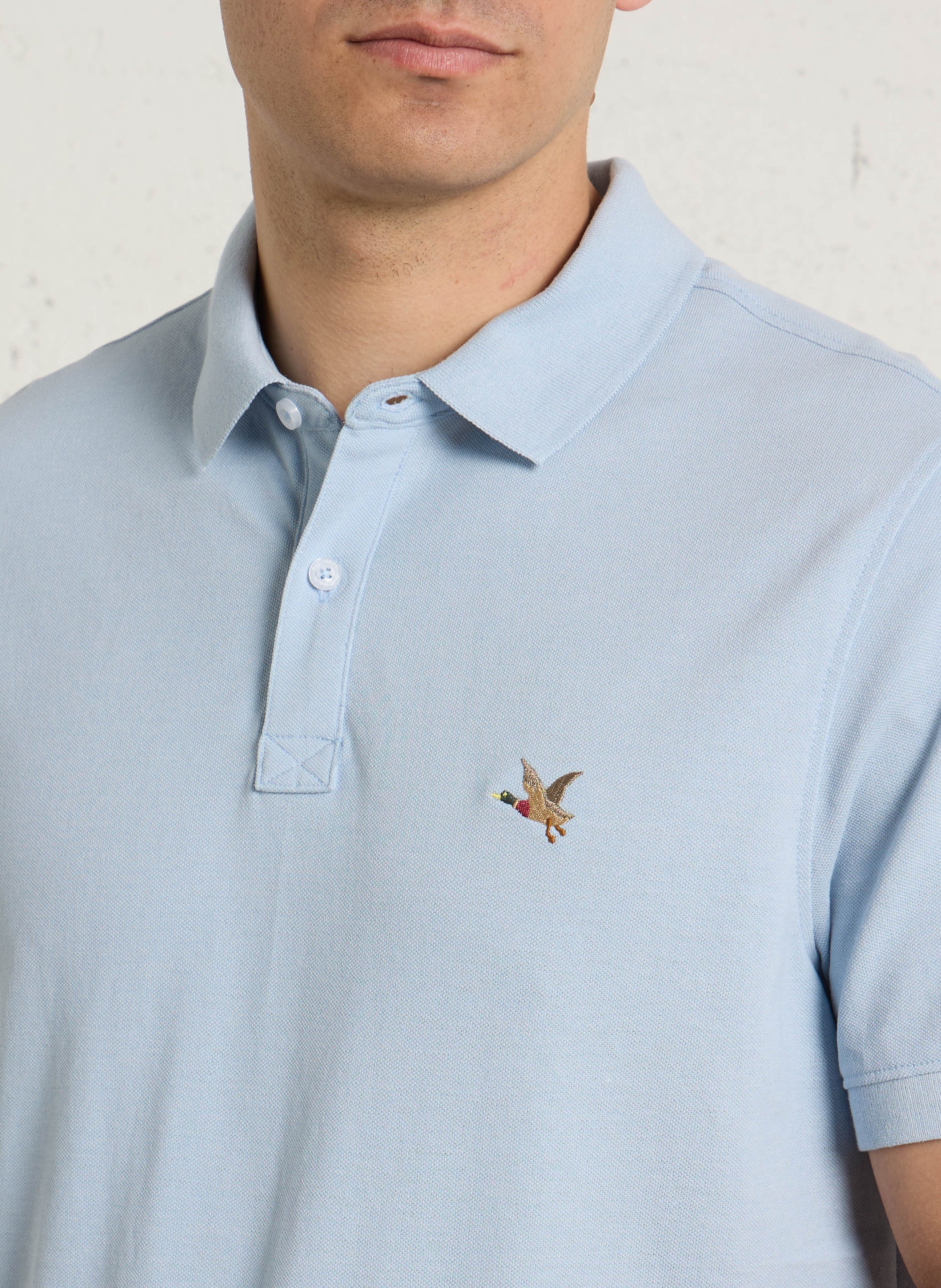 Short-sleeved organic cotton polo shirt CHEVIGNON Blue