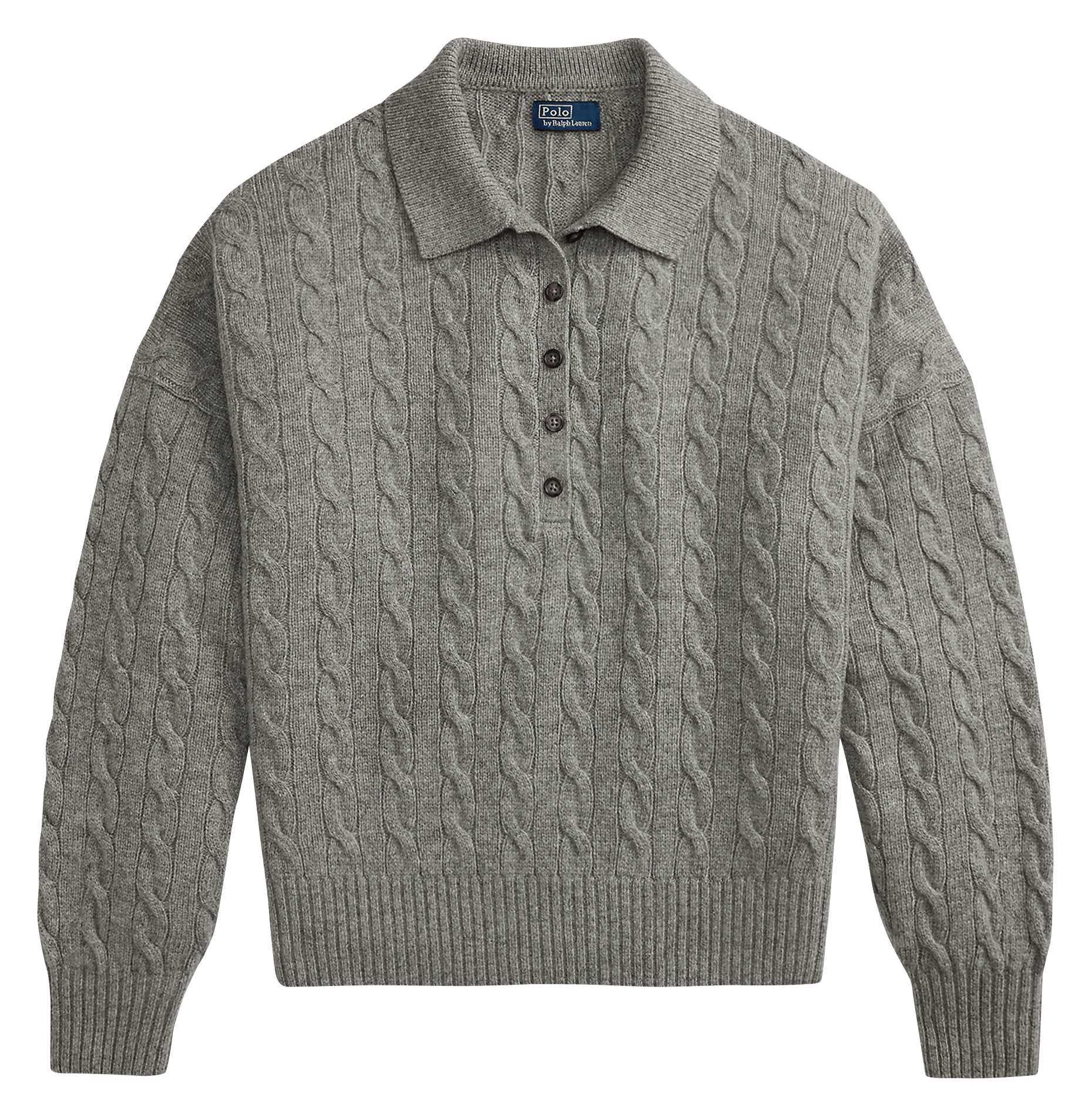 Wool-blend sweater with polo collar POLO RALPH LAUREN Grey