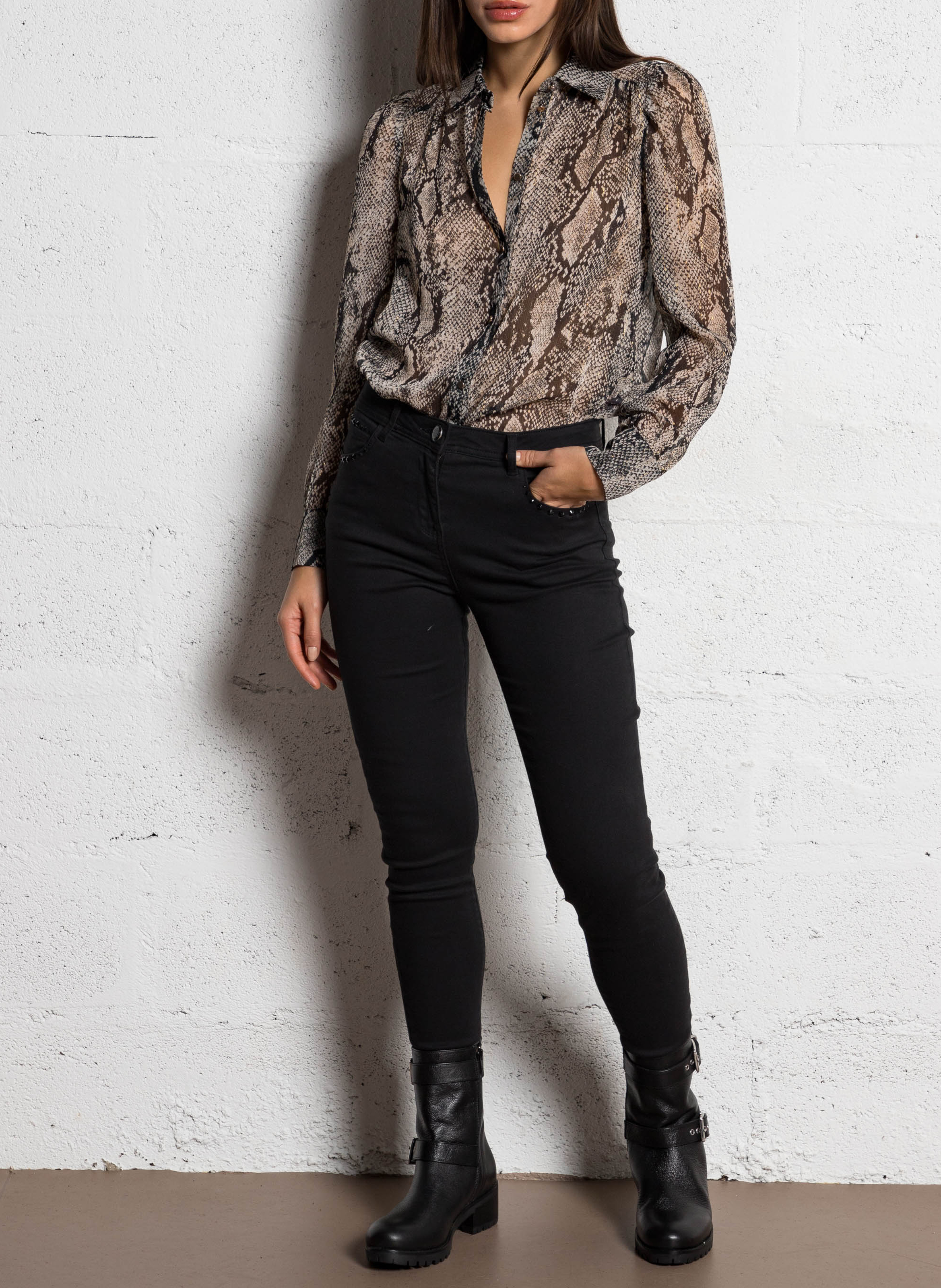 Straight fluid shirt with print MORGAN Multicolored
