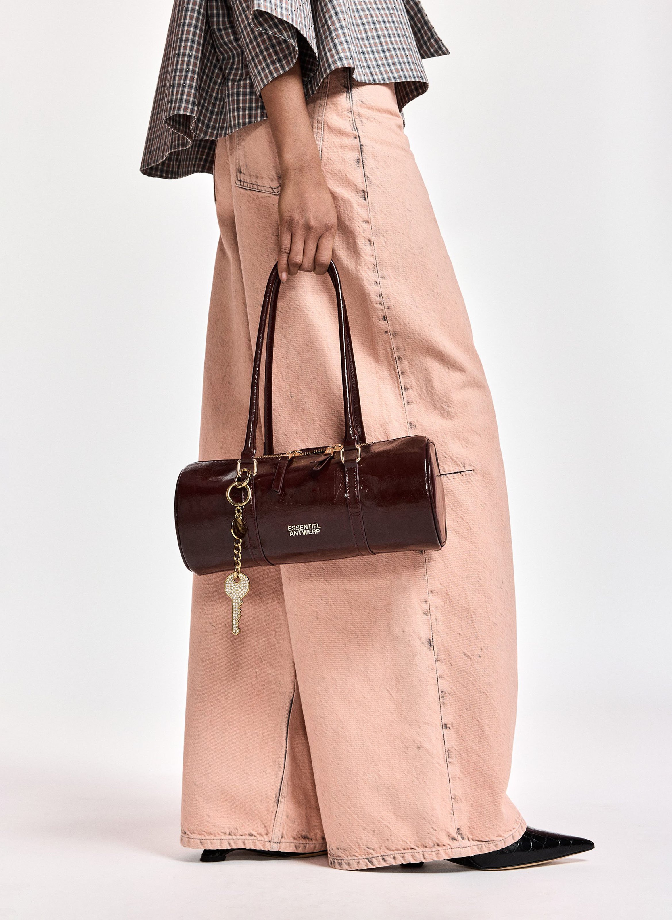 Sac porté épaule vernis ESSENTIEL ANTWERP Brown