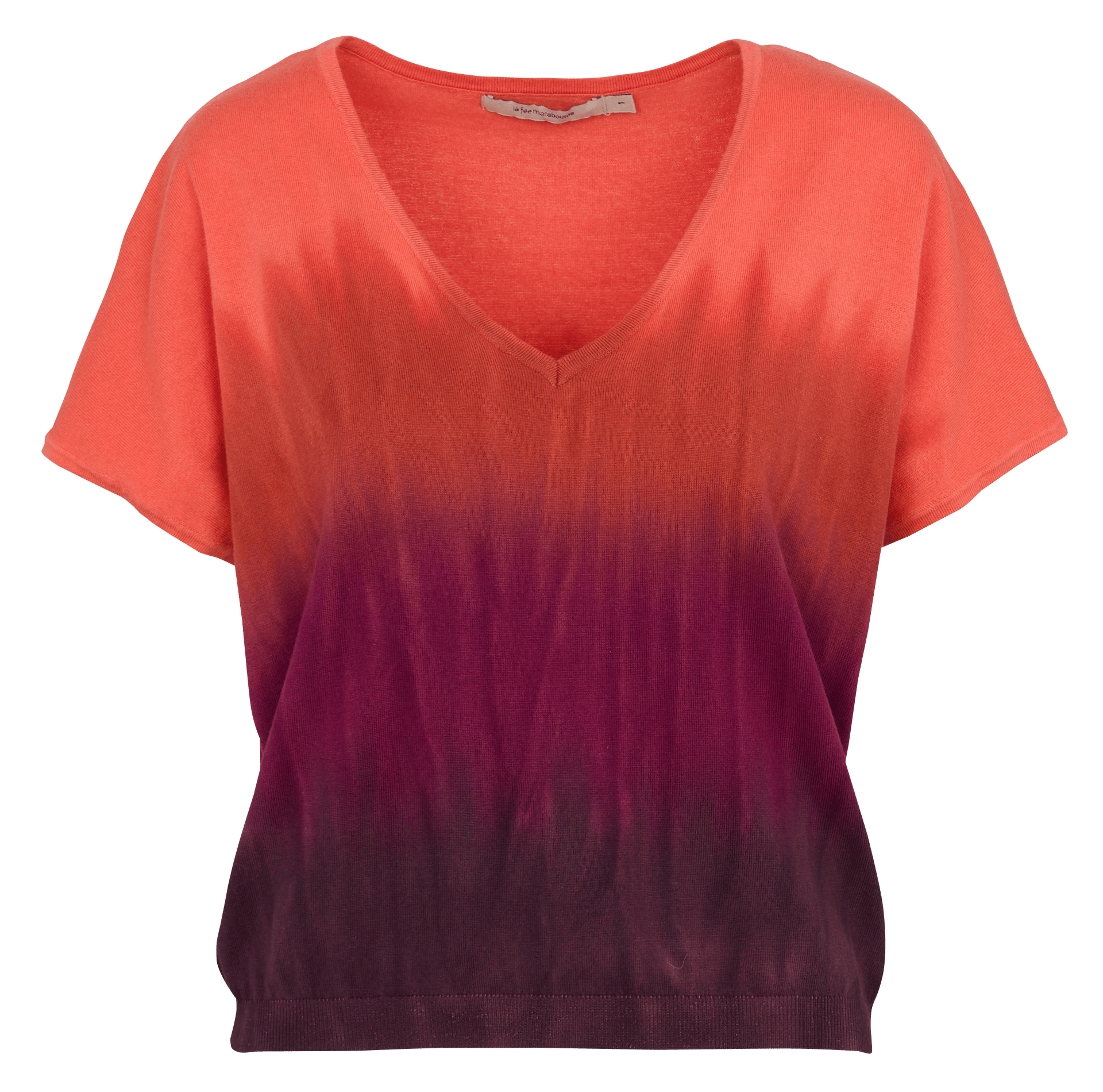 Pull ample col v en coton LA FEE MARABOUTEE Multicolore