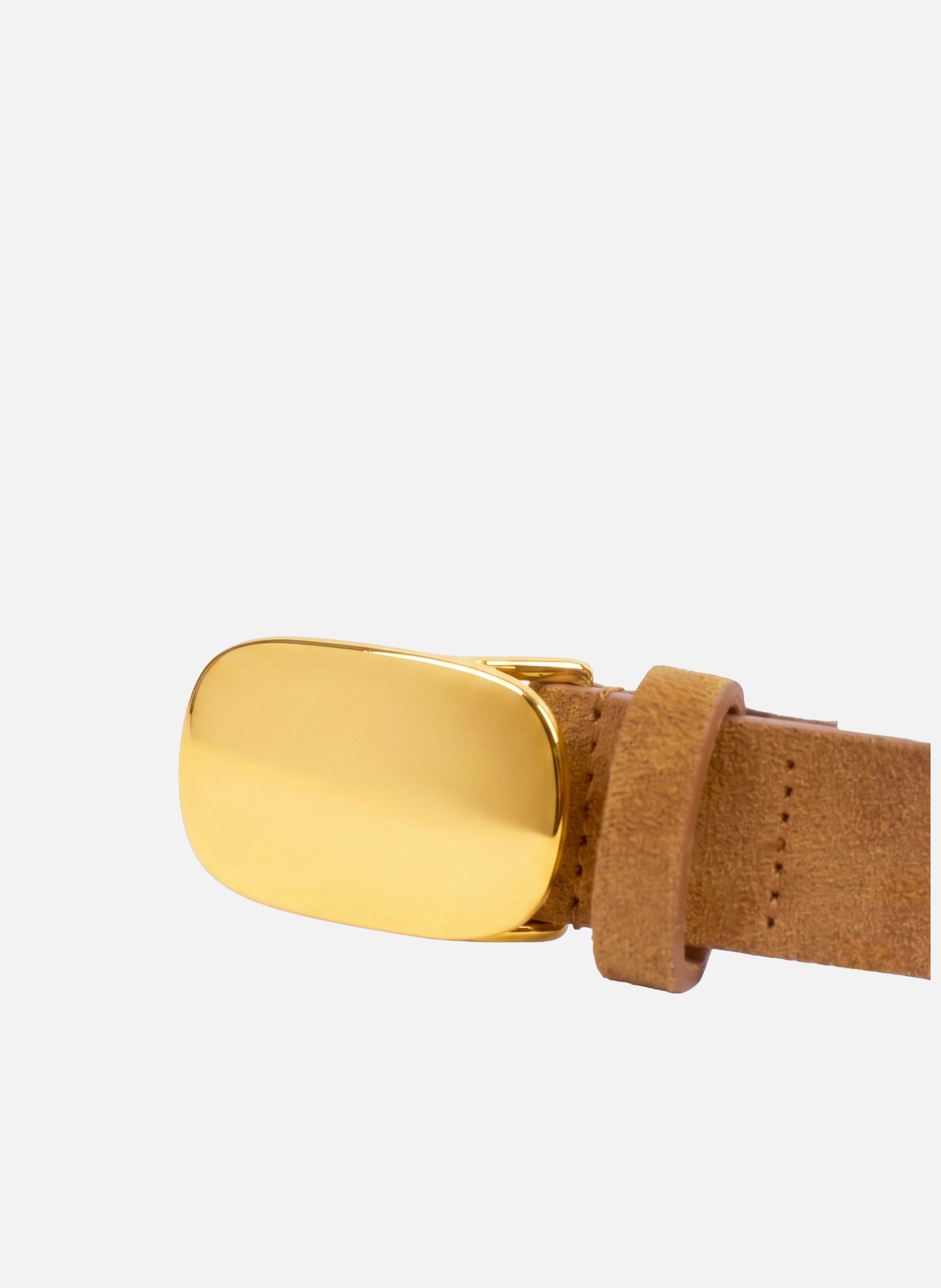 Gaia Suede Leather Belt JULES & JENN Brown