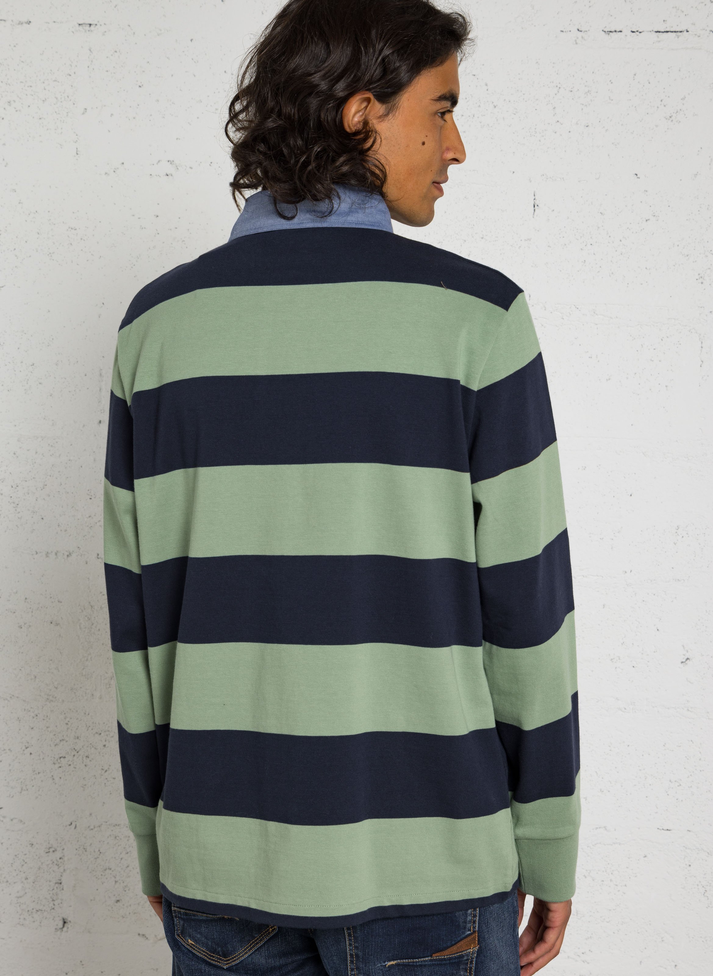 Gerade geschnittenes Poloshirt aus Baumwolle mit Streifen GANT Grun