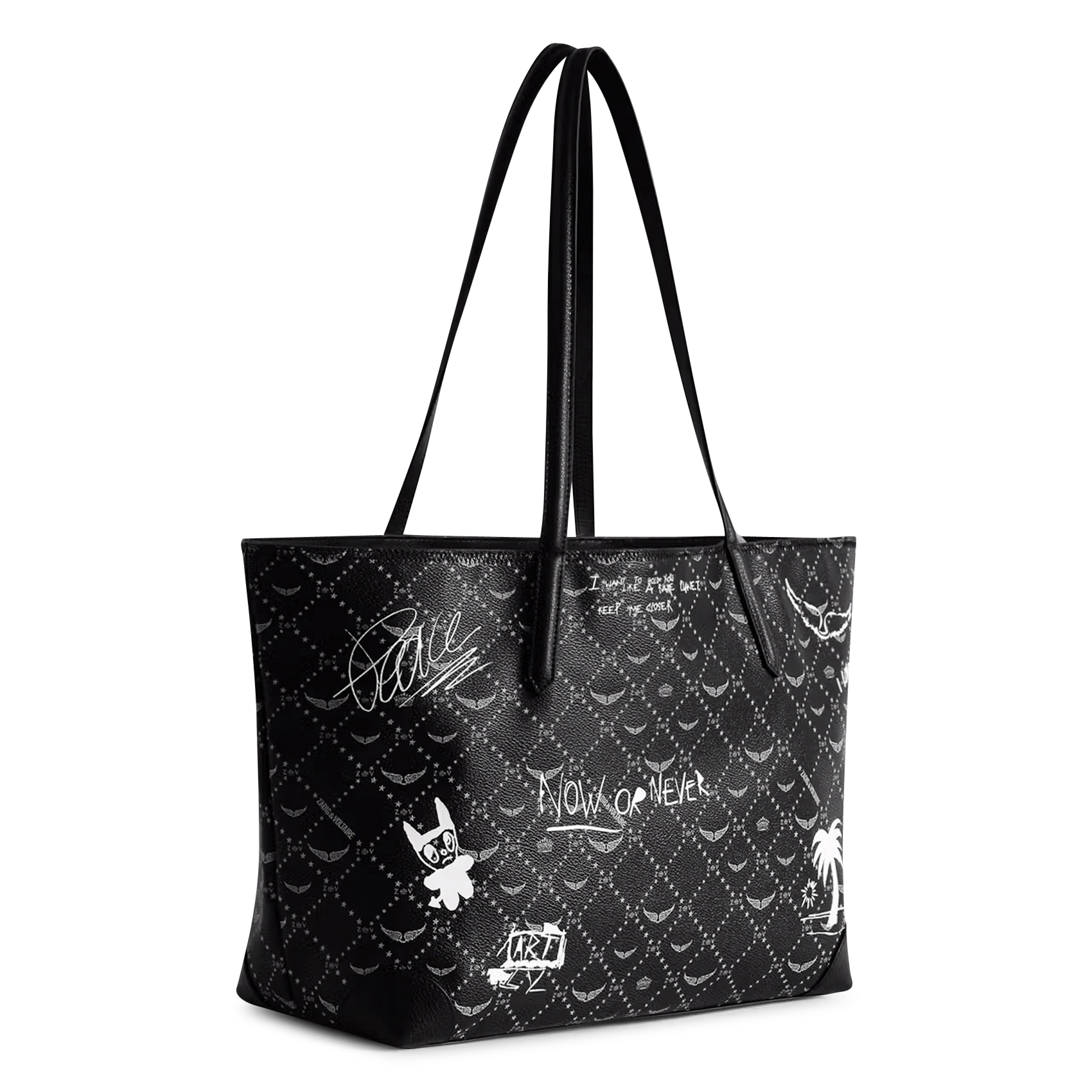 Sac cabas imprimé ZADIG&VOLTAIRE Noir
