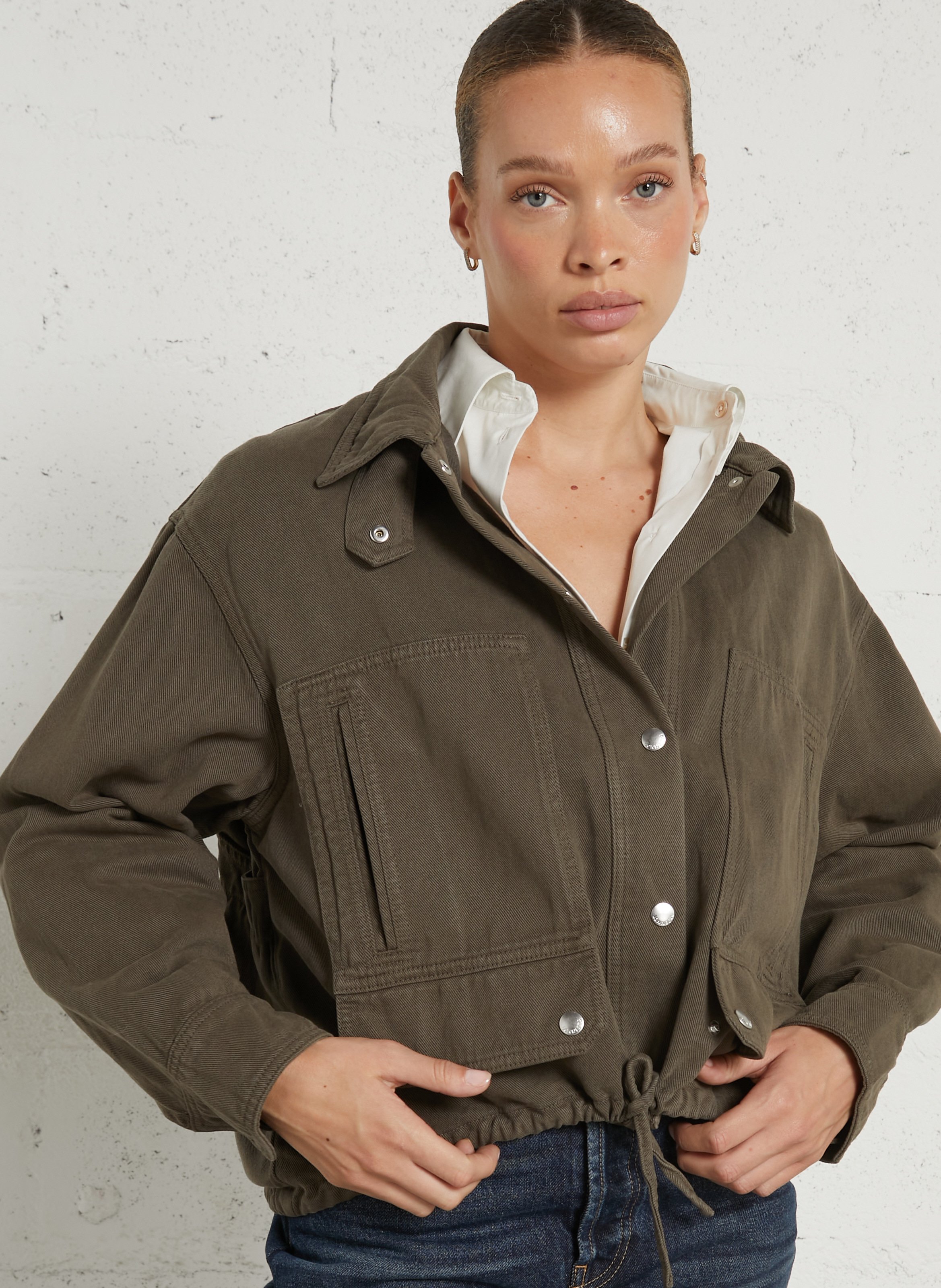 Katoenen jack met opstaande kraag MARGAUX LONNBERG Bruin