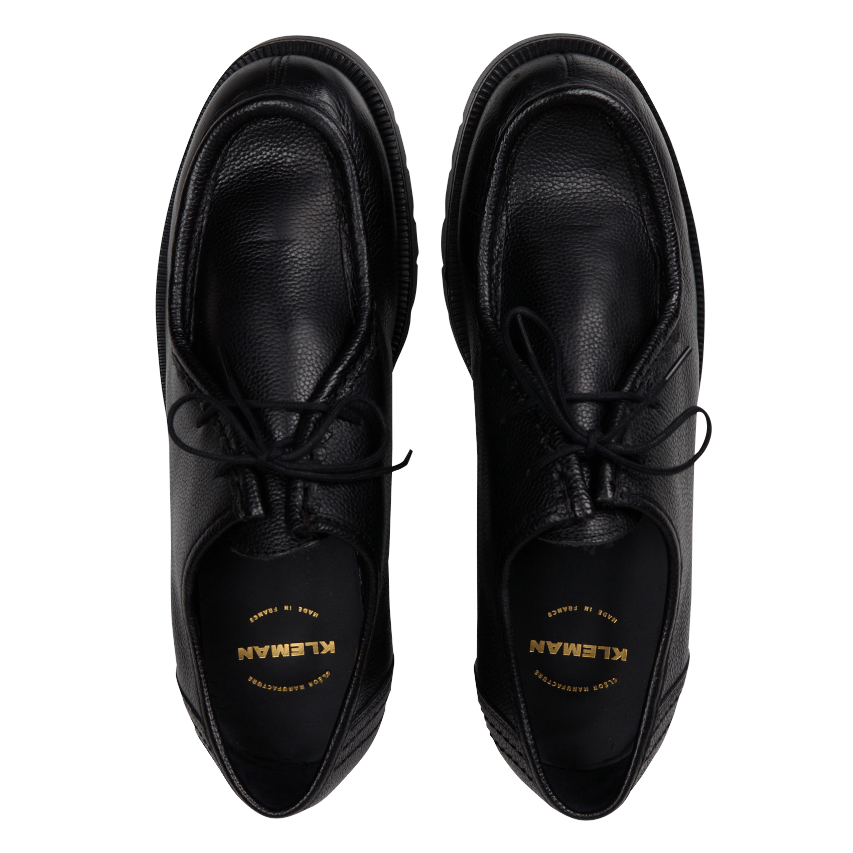 Mocassins à lacets en cuir KLEMAN Noir