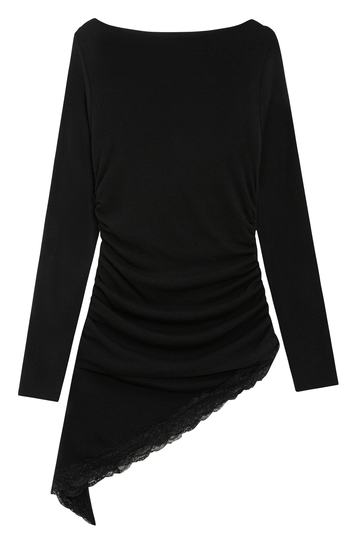 T-shirt manches longues cintré asymétrique GRACE ET MILA Noir