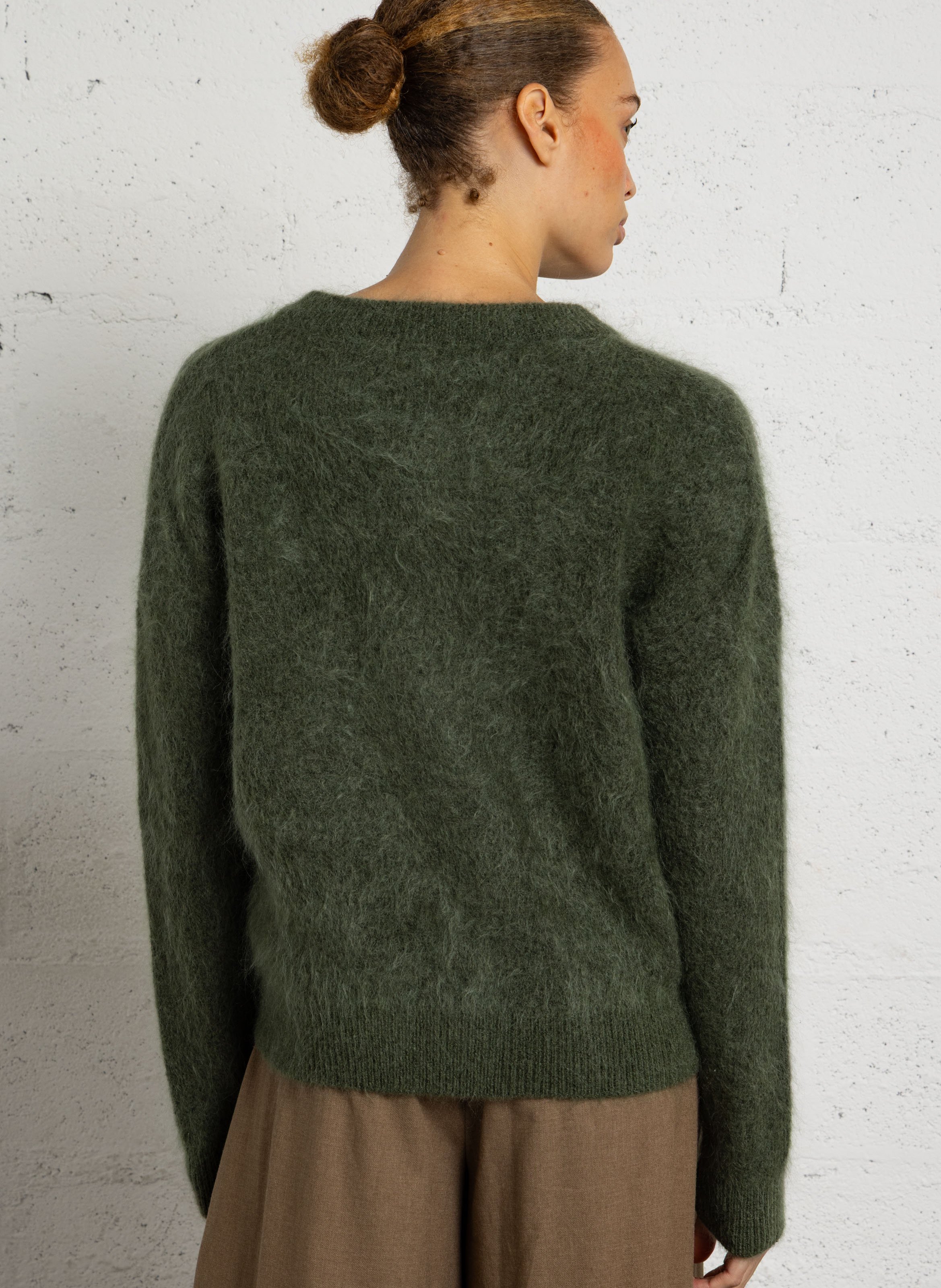 Oversize-Pullover aus Wollmix MAISON 123 Grun