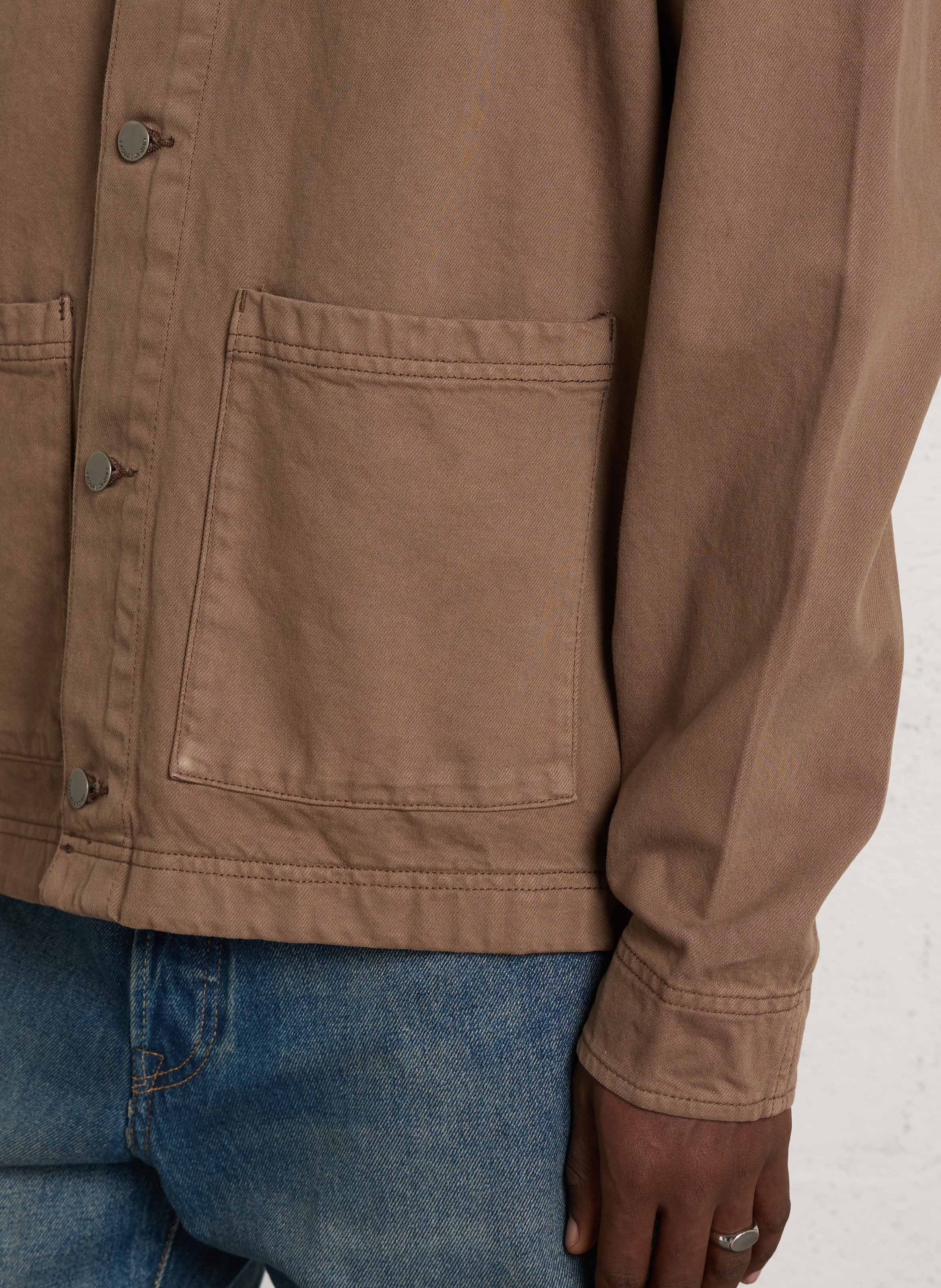 Veste droit denim en coton CASUAL FRIDAY Marron