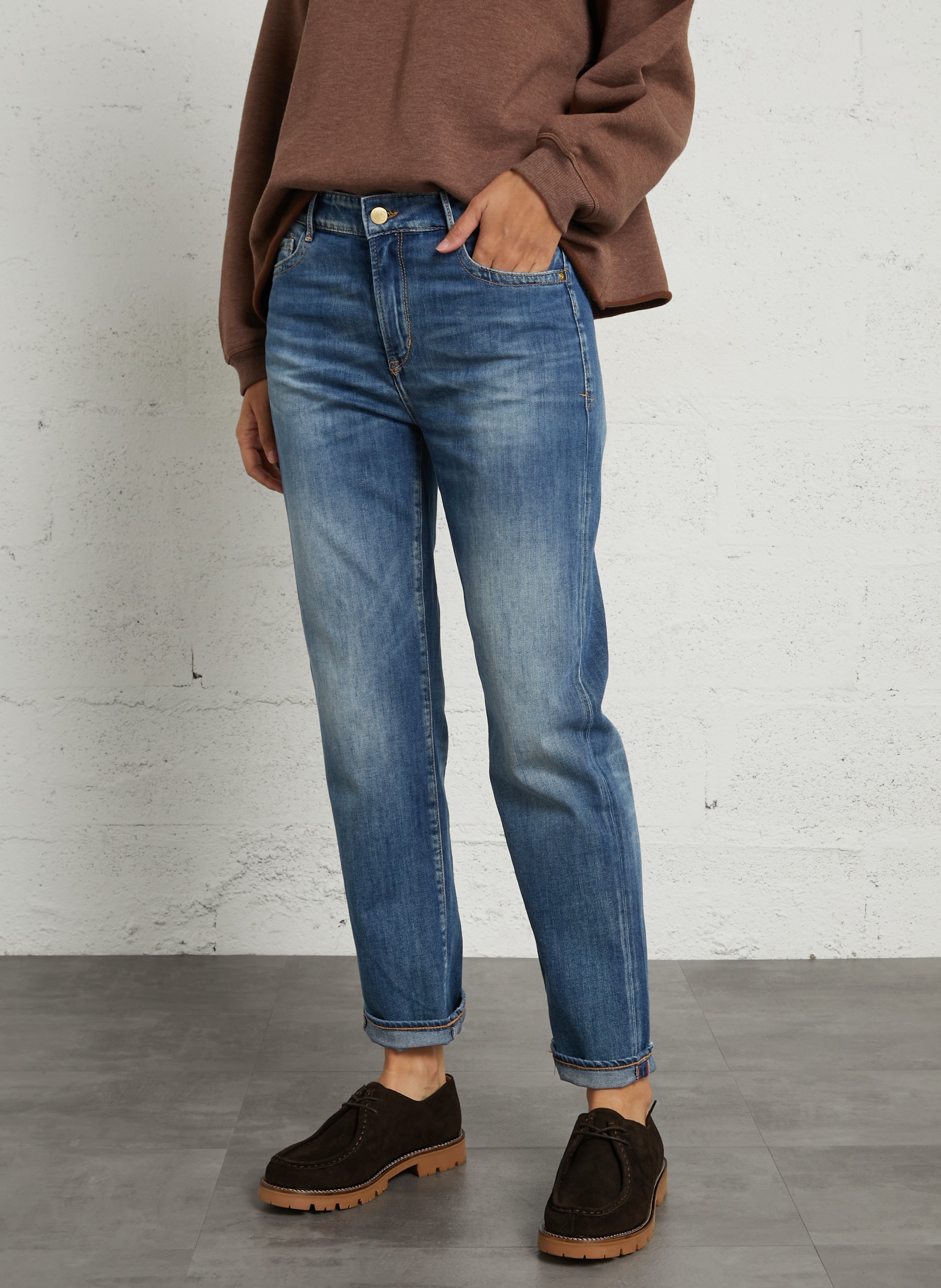 Straight Cut Jeans in 7/8-Länge LE TEMPS DES CERISES Blau