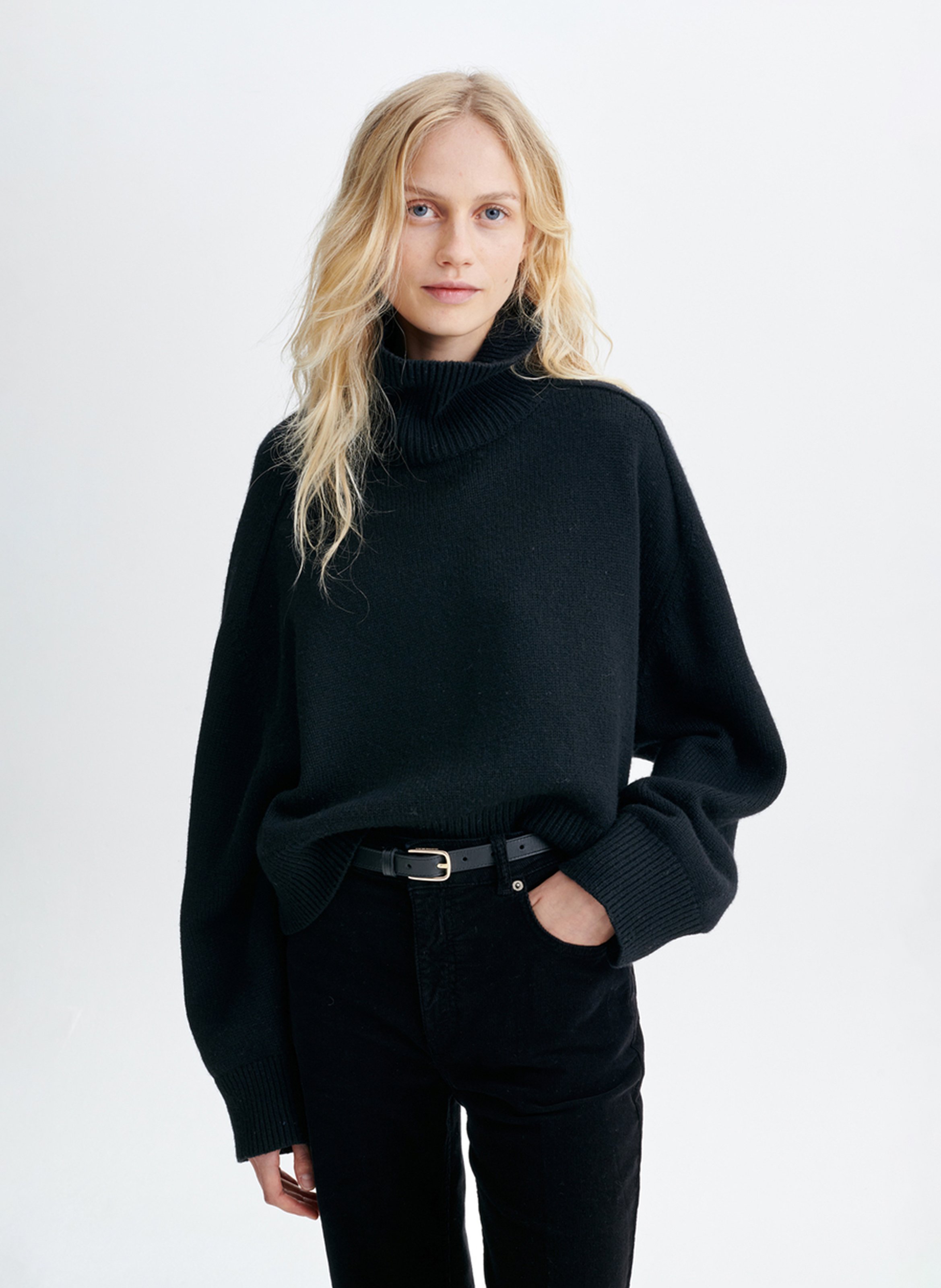 Pull cropped col roulé en laine et yak VANESSA BRUNO