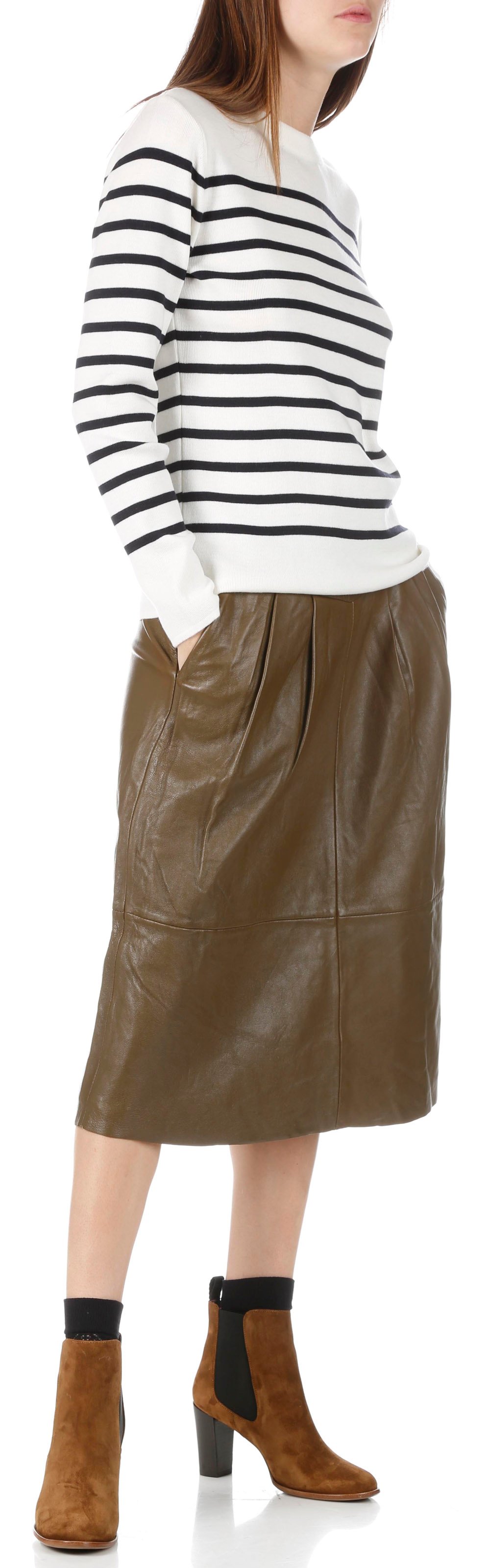 Pull col rond rayé en laine ARMOR LUX Bleu