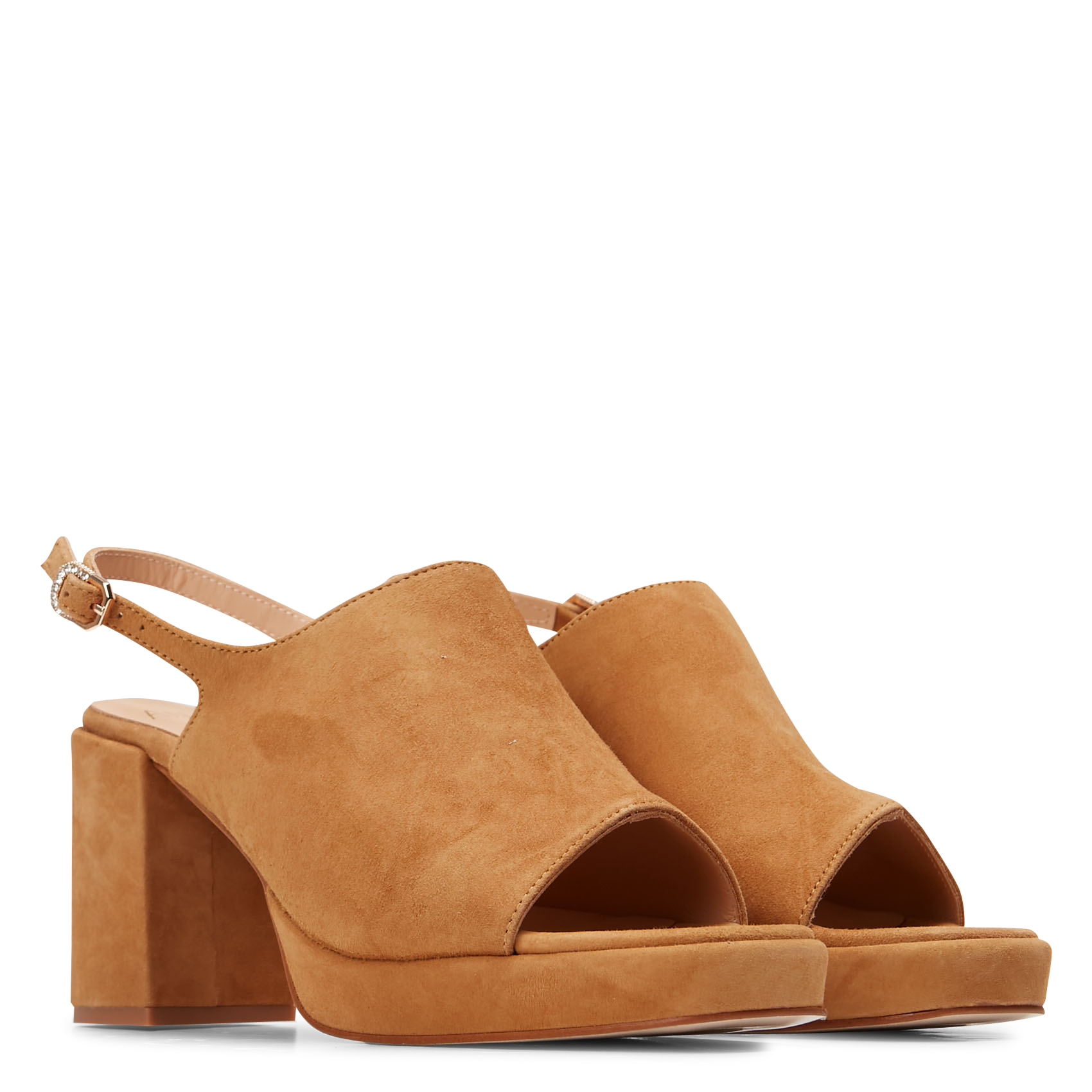 Suède sandalen met hak ANAKI Beige