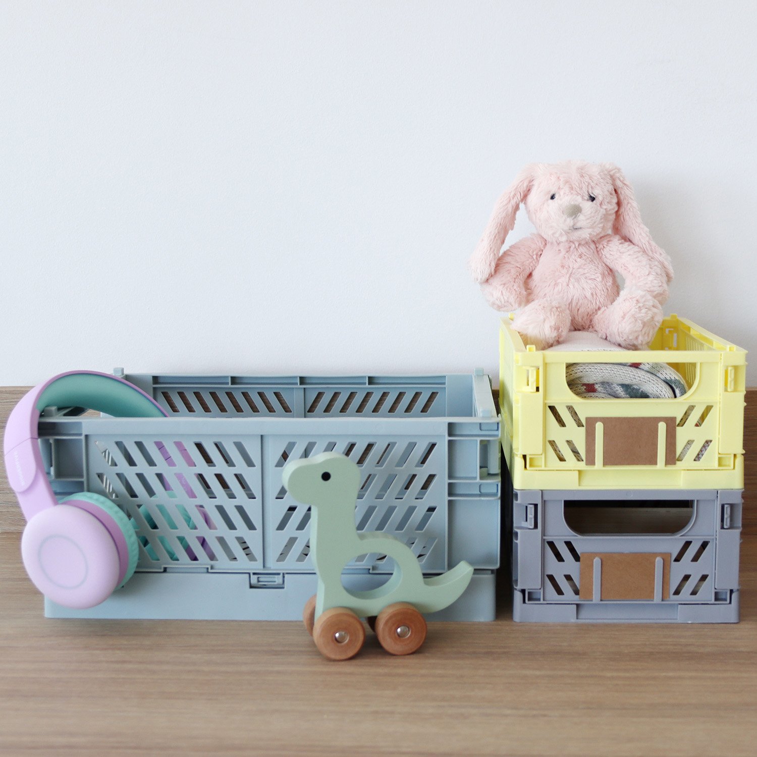 Storage boxes, set of 3 KINDSGUT Yellow