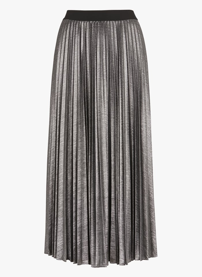 Jupe longue plissée sales argentée