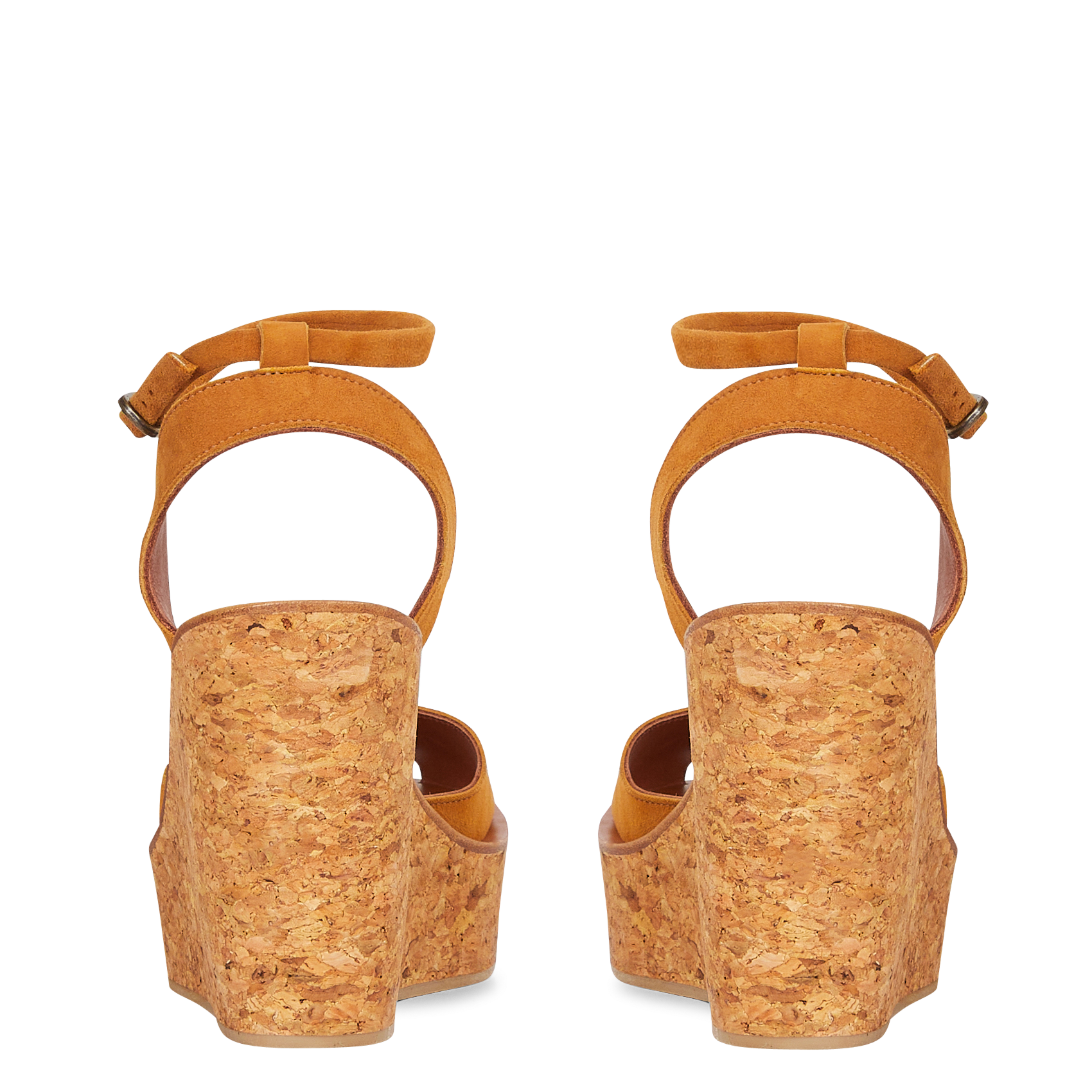 Suede open wedge sandals K JACQUES Brown